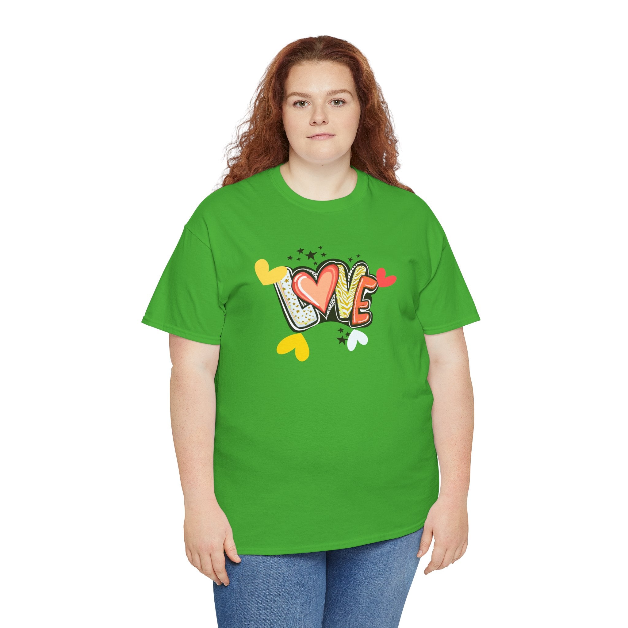 Love Heart Graphic Tee — Retro Doodle "LOVE" Design