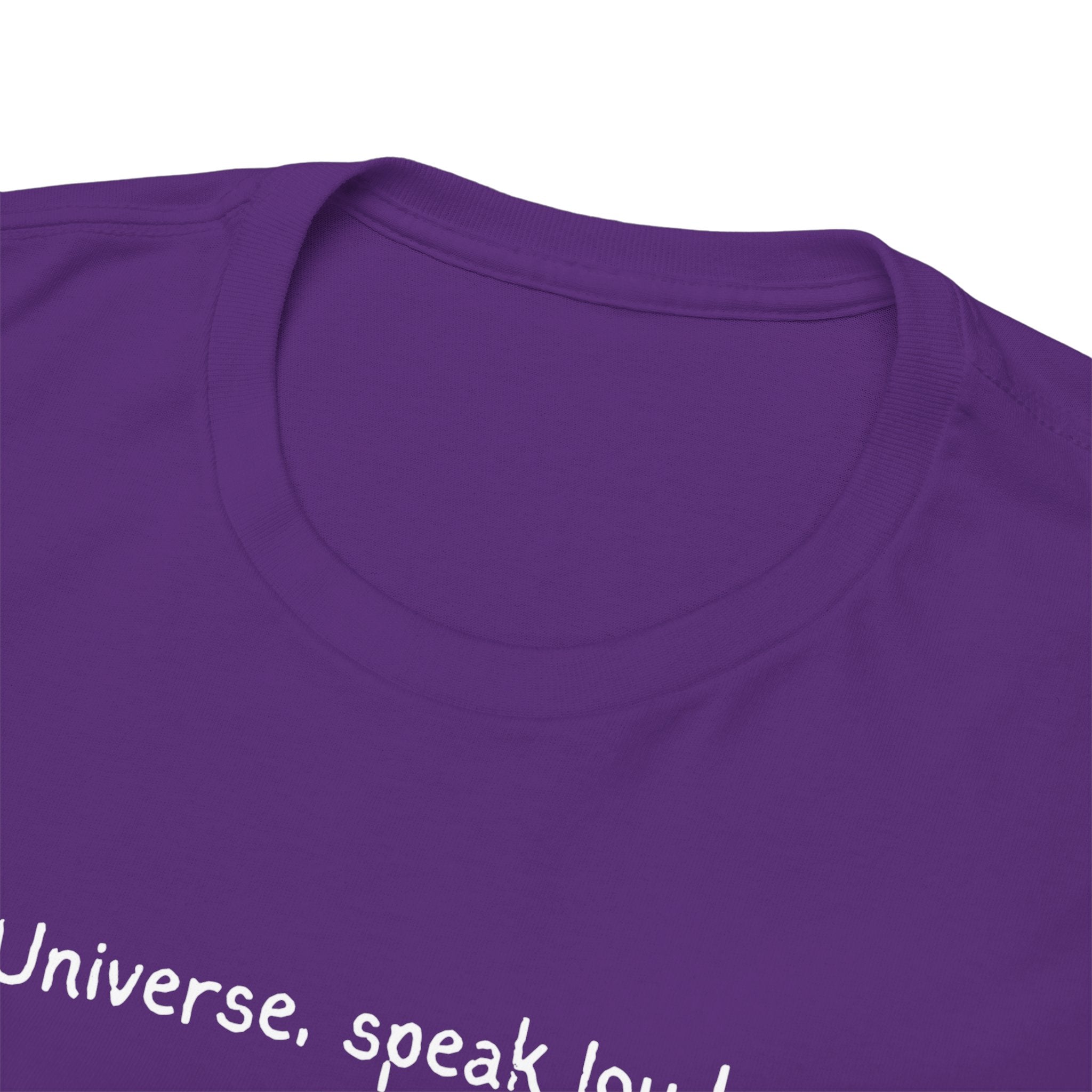 'Universe, Speak Louder' Black Graphic Tee Tag