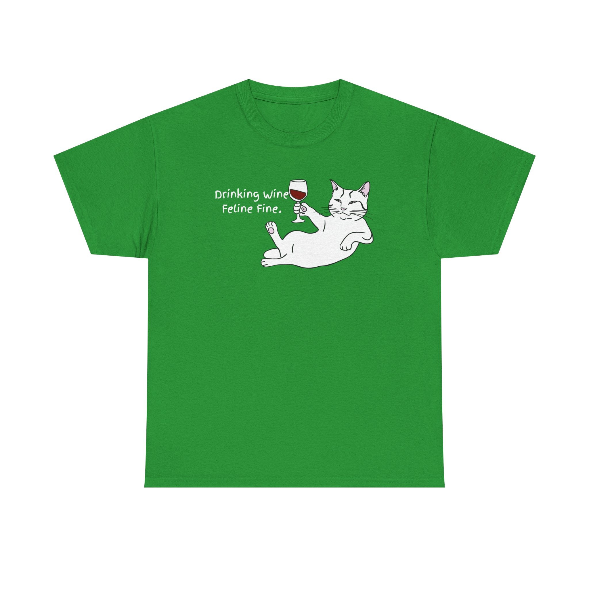 Drinking Wine, Feline Fine Cat Tee