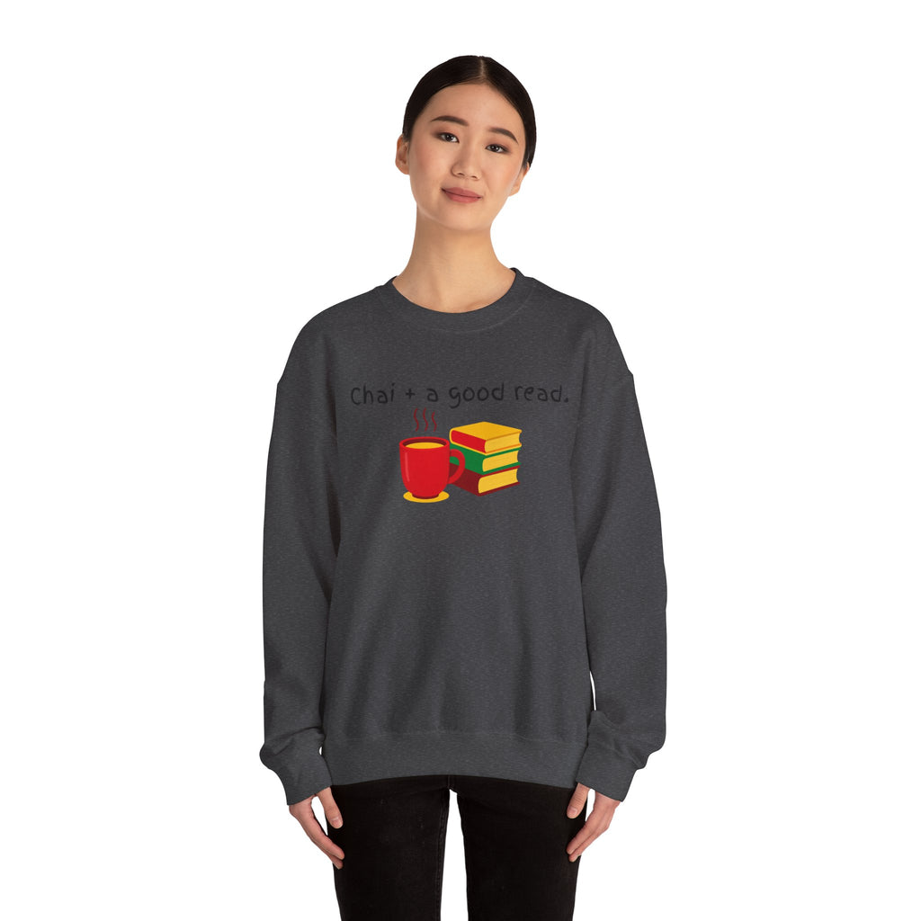 Cozy Reading Sweatshirt — "Chai + a Good Read" Crewneck