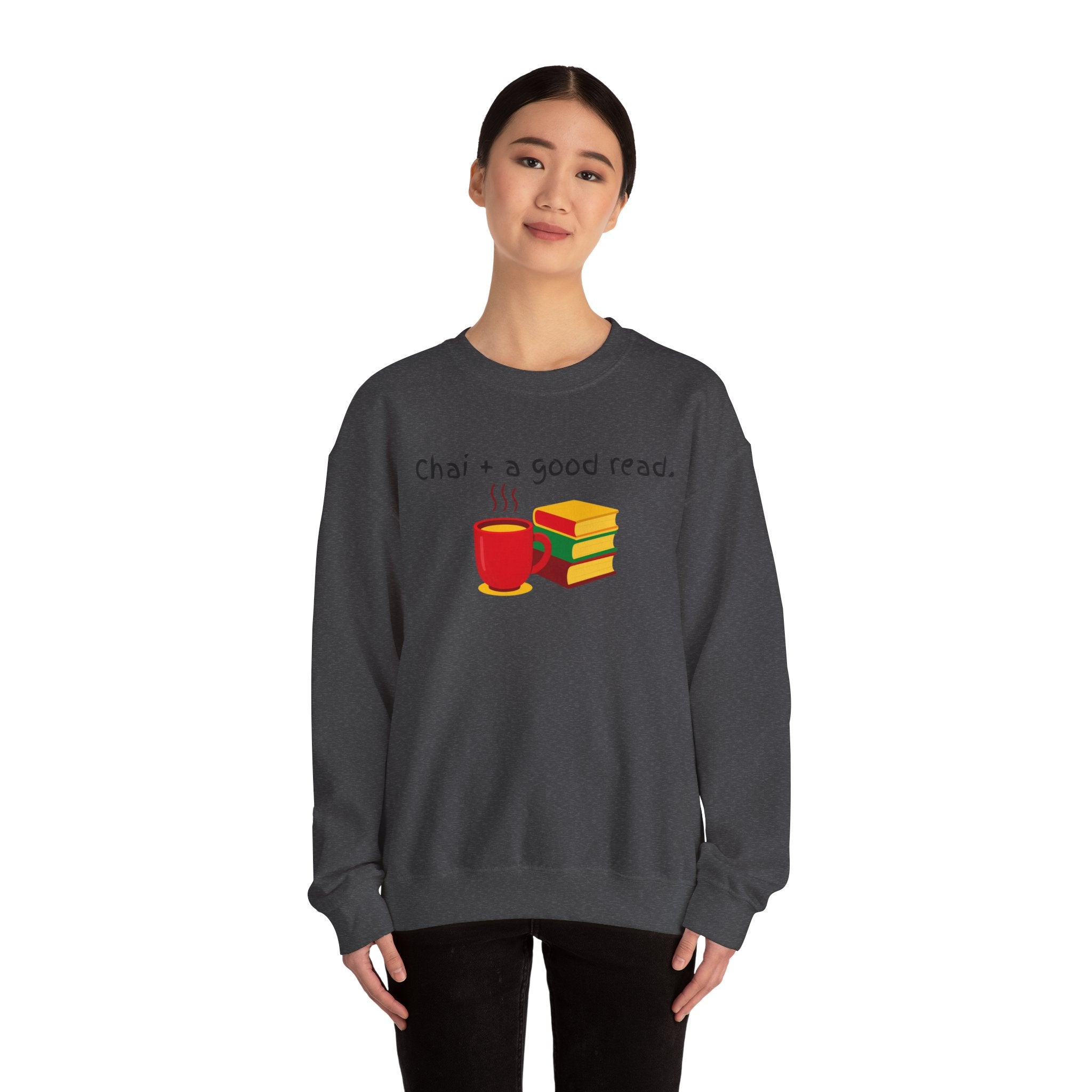 Cozy Reading Sweatshirt — "Chai + a Good Read" Crewneck