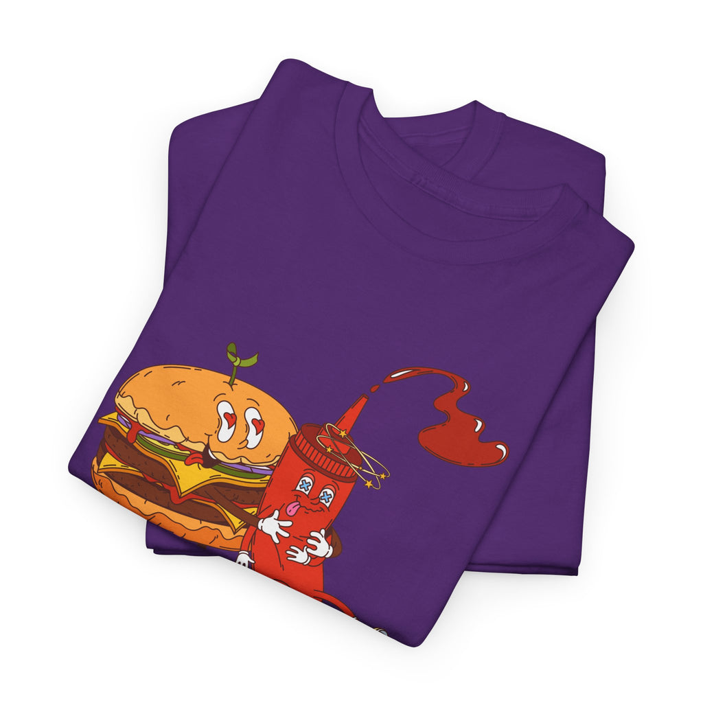 Ketchup & Burger Besties Tee — "Without Me, He’s Dry" Funny Food Couple T-Shirt