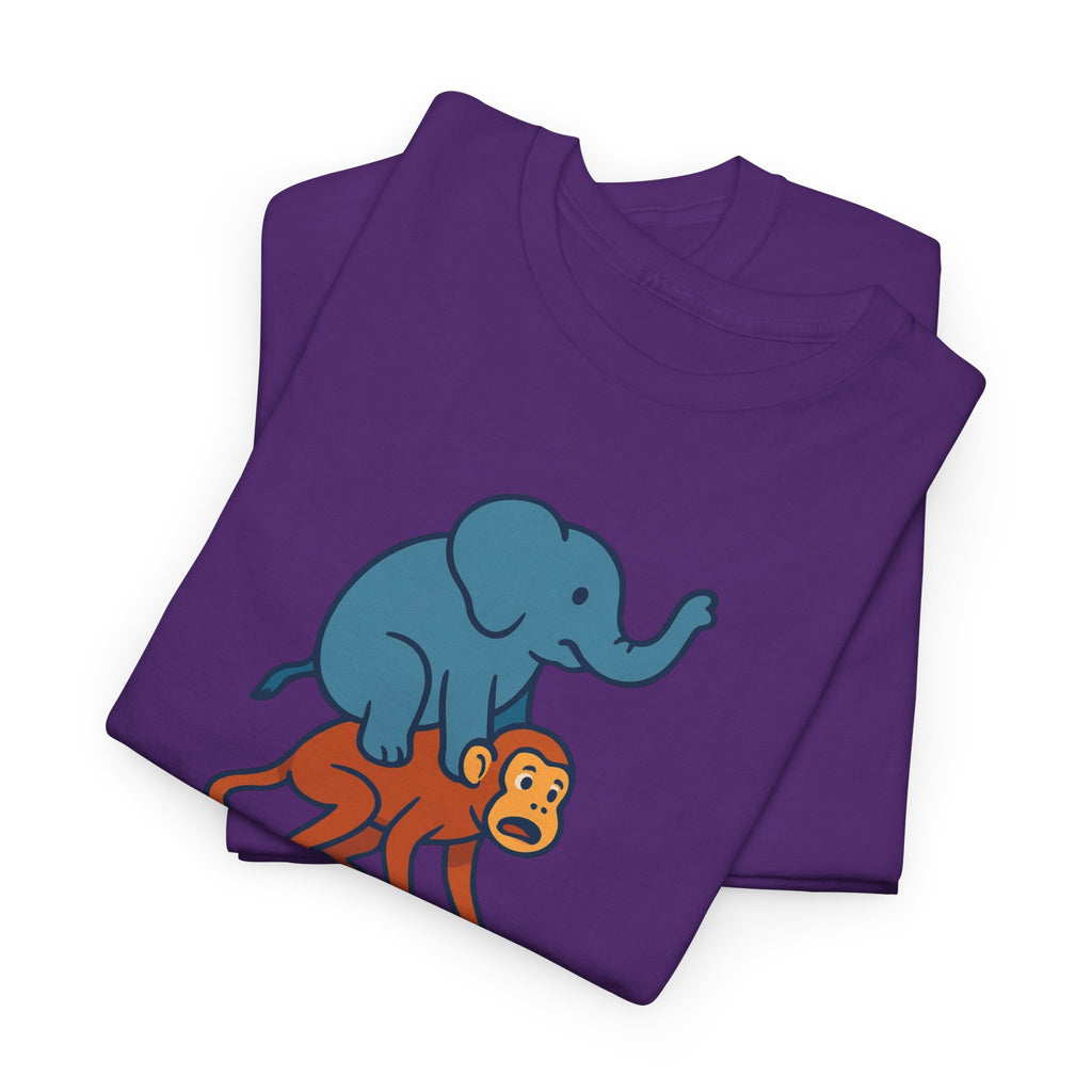 Funny Elephant Riding Monkey T-Shirt — "Send Help" Graphic Tee