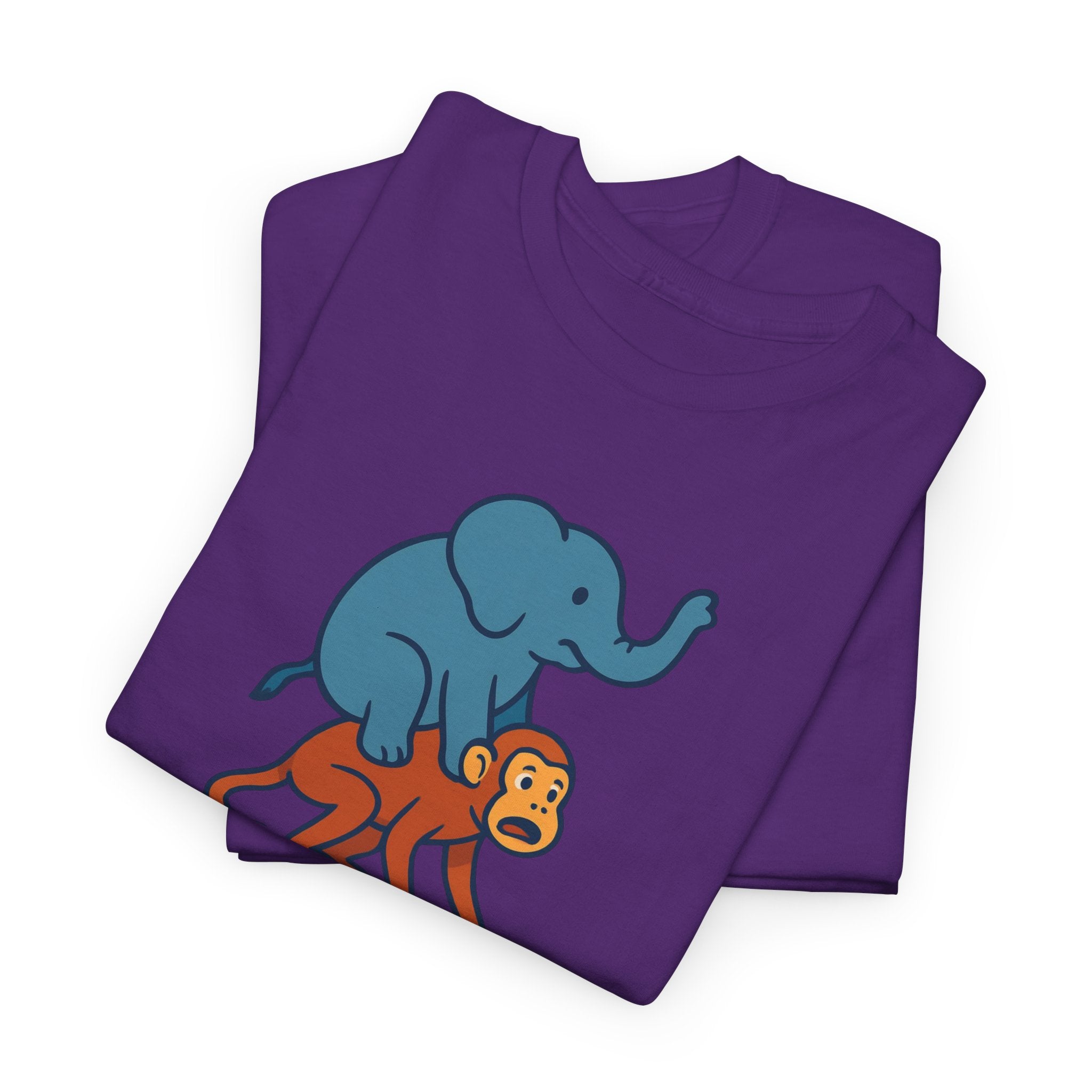 Funny Elephant Riding Monkey T-Shirt — "Send Help" Graphic Tee