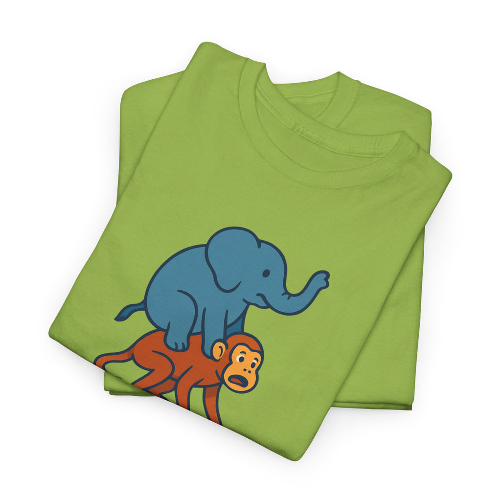 Funny Elephant Riding Monkey T-Shirt — "Send Help" Graphic Tee