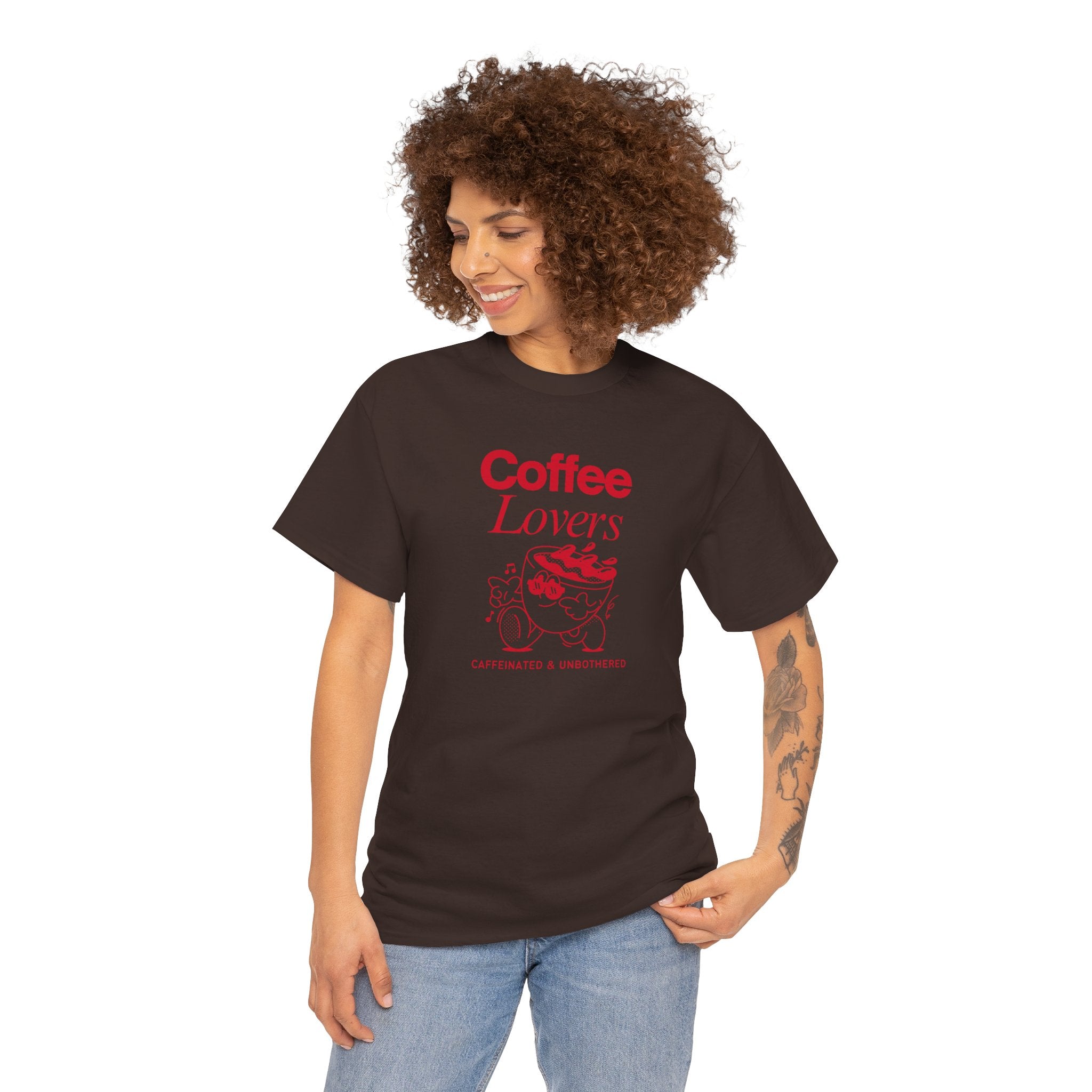 Coffee Lovers T-Shirt — Cute Red Coffee Cup Graphic Tee