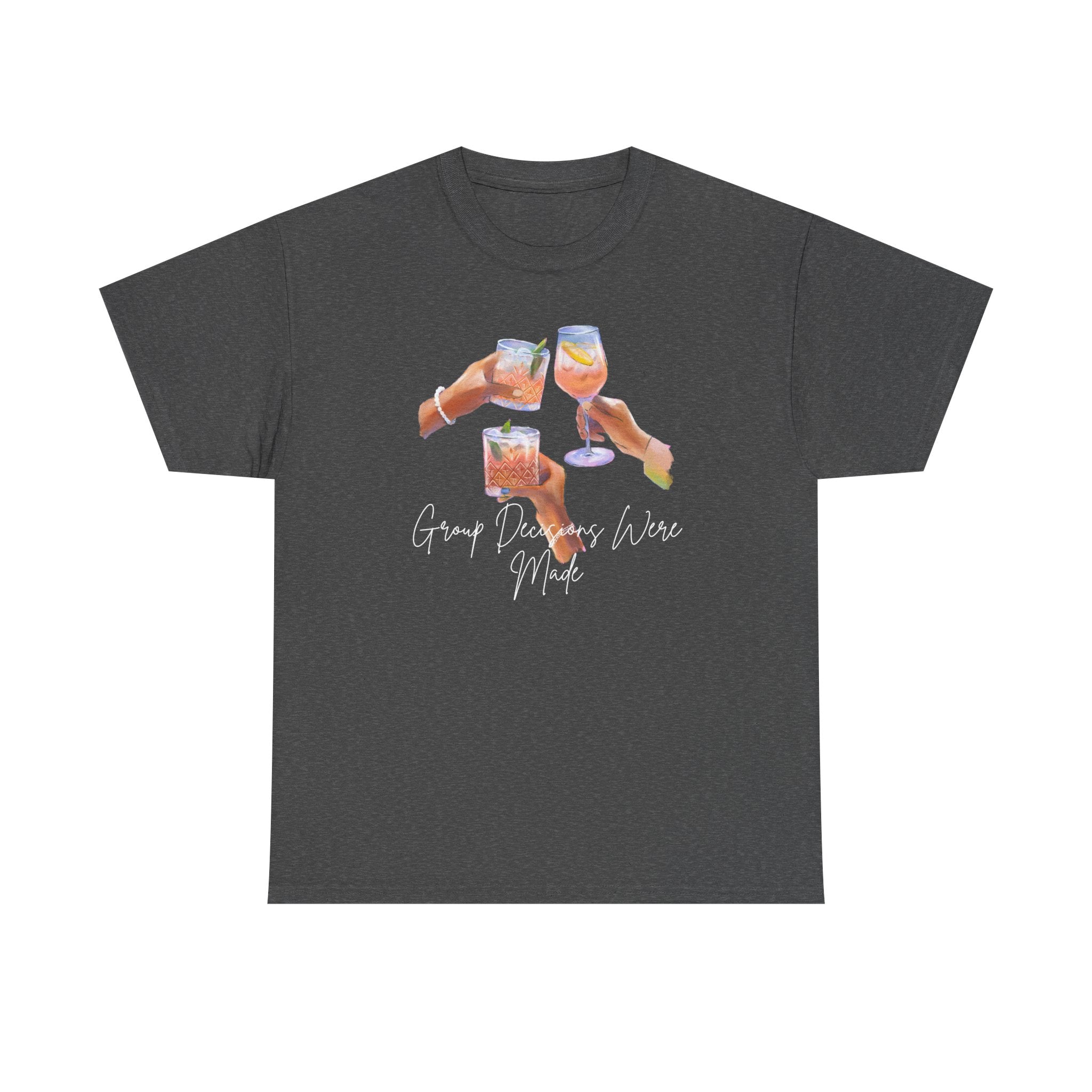 Cheers Wine T-Shirt — "Good Days Are Here" Toast Graphic Tee