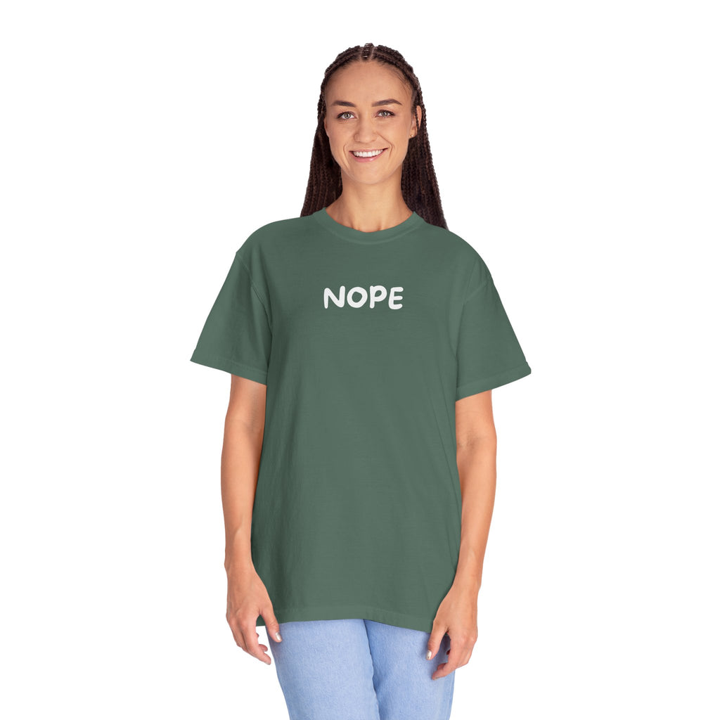 Nope T‑Shirt — Casual Graphic Tee with Bold 'NOPE' Text