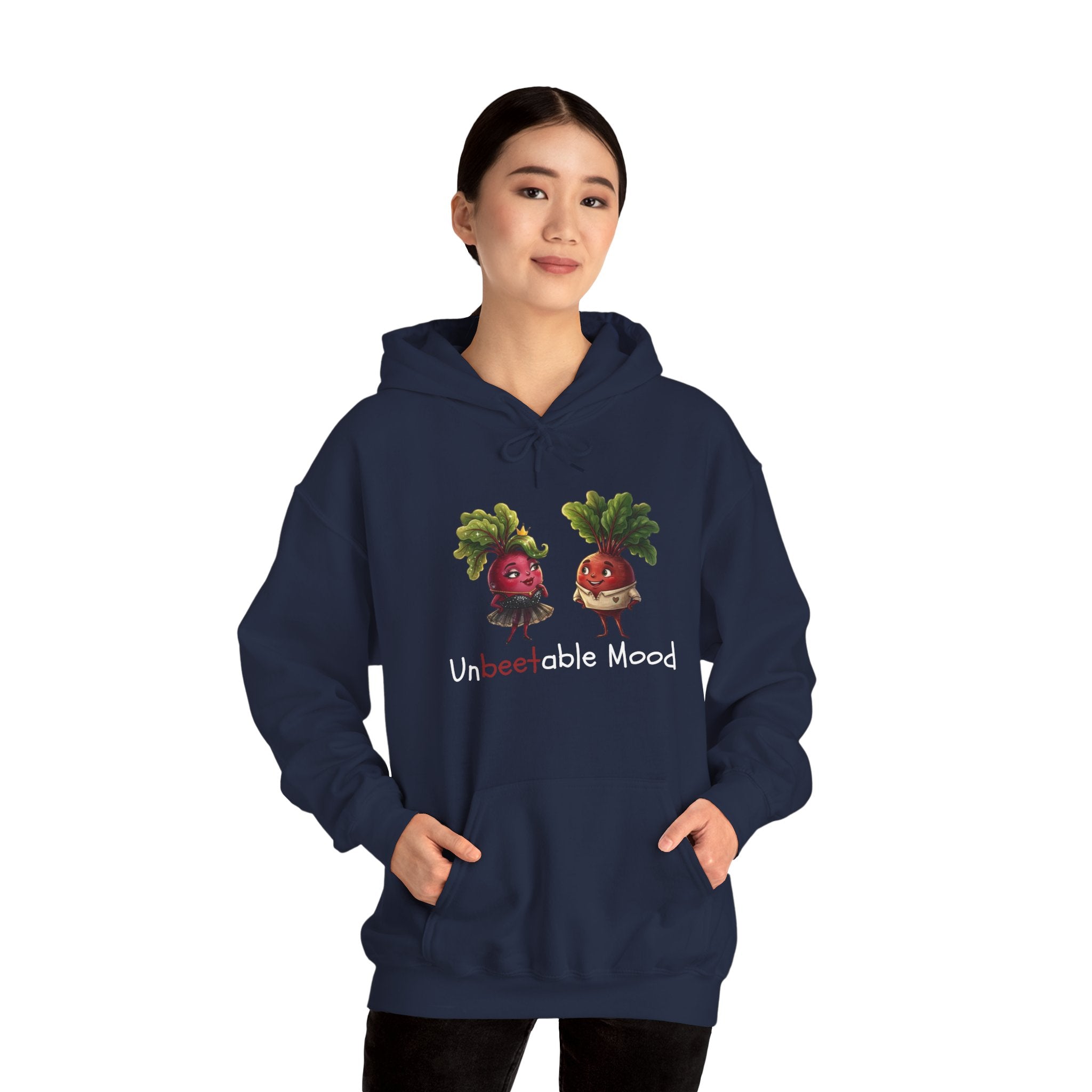 Radish 'Unbeetable Mood' Hoodie – Cute Veggie Couple Graphic Sweatshirt