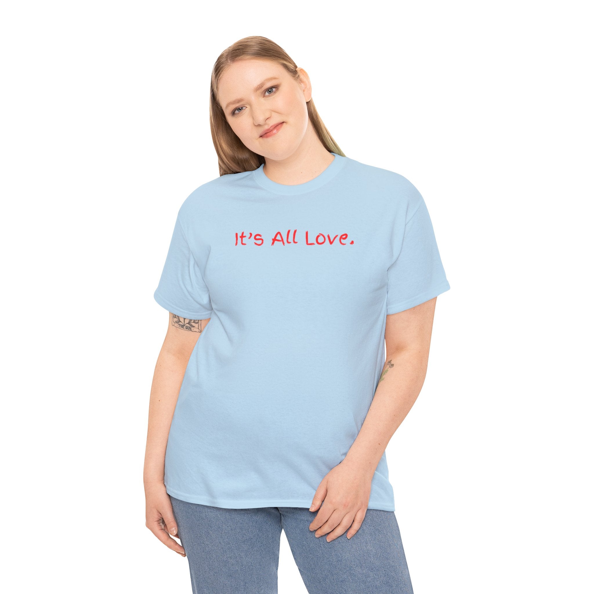 It's All Love Tee — Minimal Red Script Graphic T-Shirt