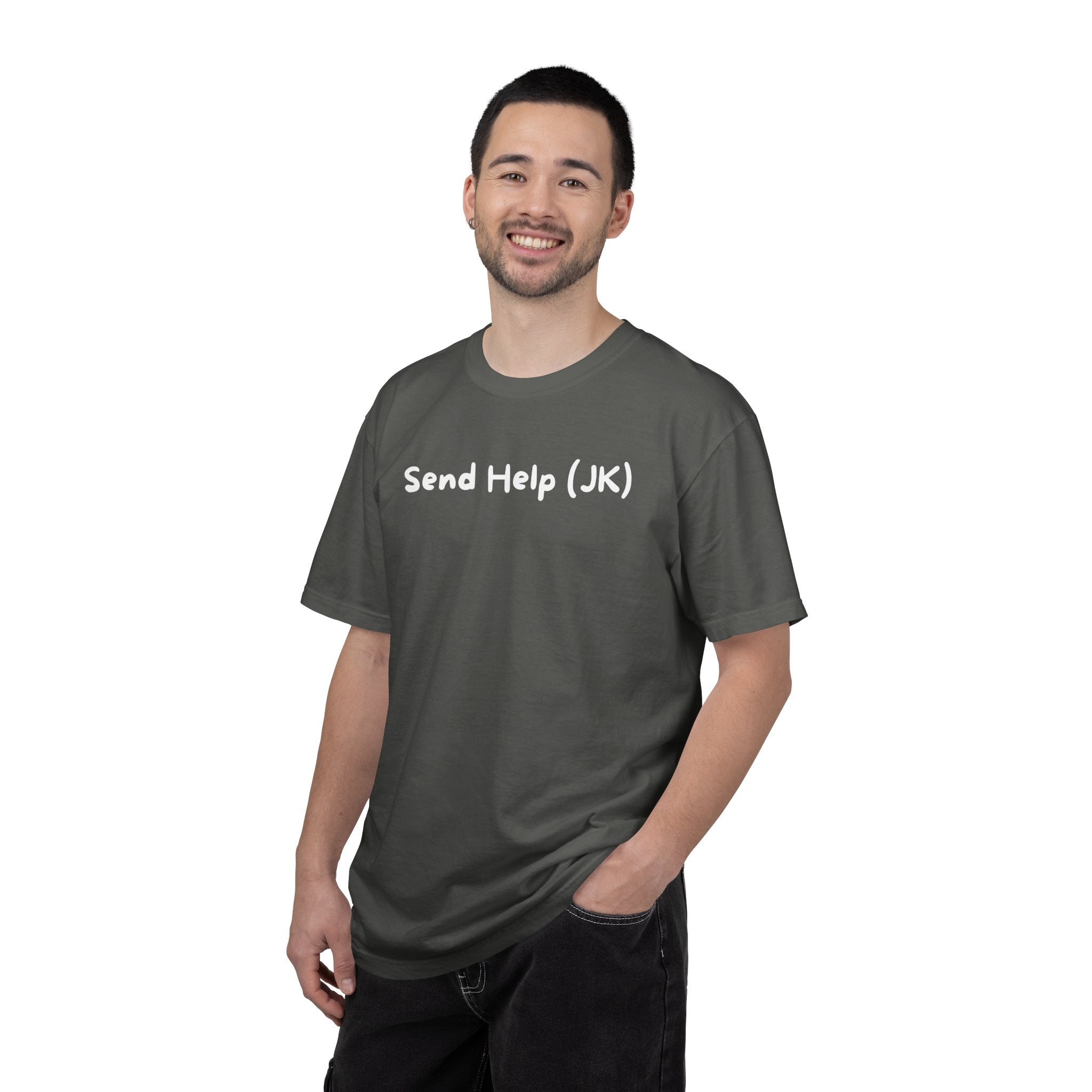 T-Shirt — "Send Help (JK)" Casual Graphic Tee