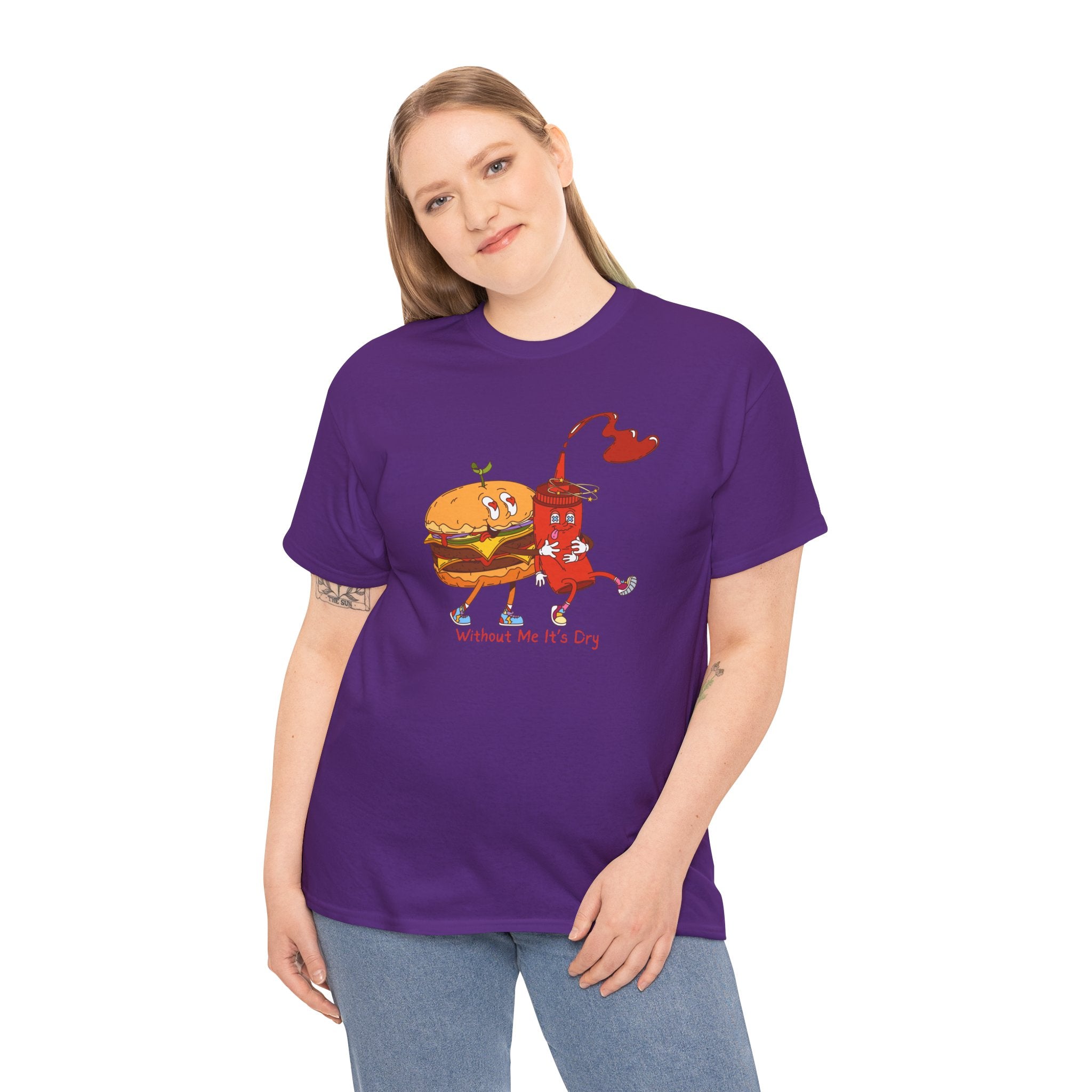 Ketchup & Burger Besties Tee — "Without Me, He’s Dry" Funny Food Couple T-Shirt
