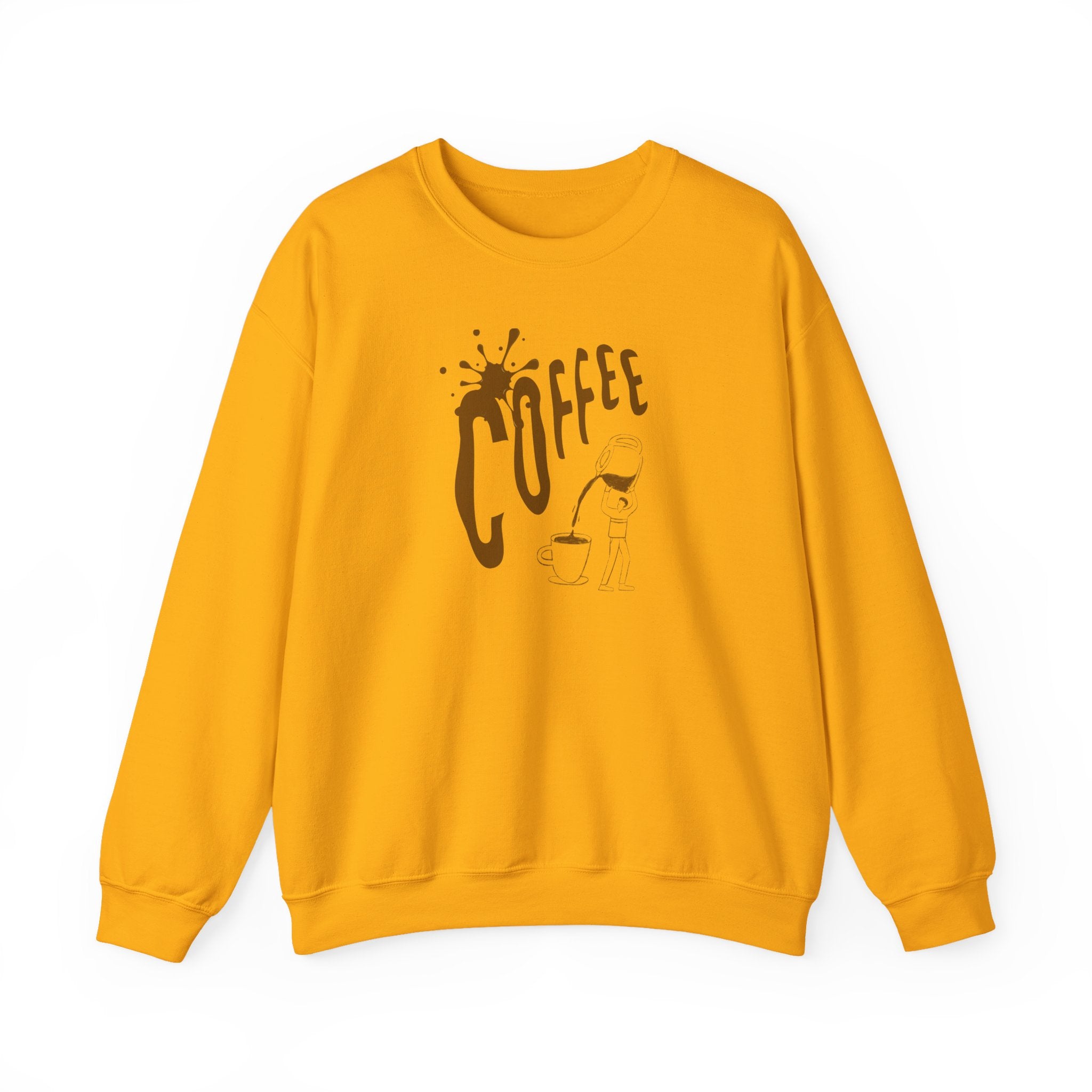 Coffee Lover Crewneck Sweatshirt — Retro Brown Coffee Graphic