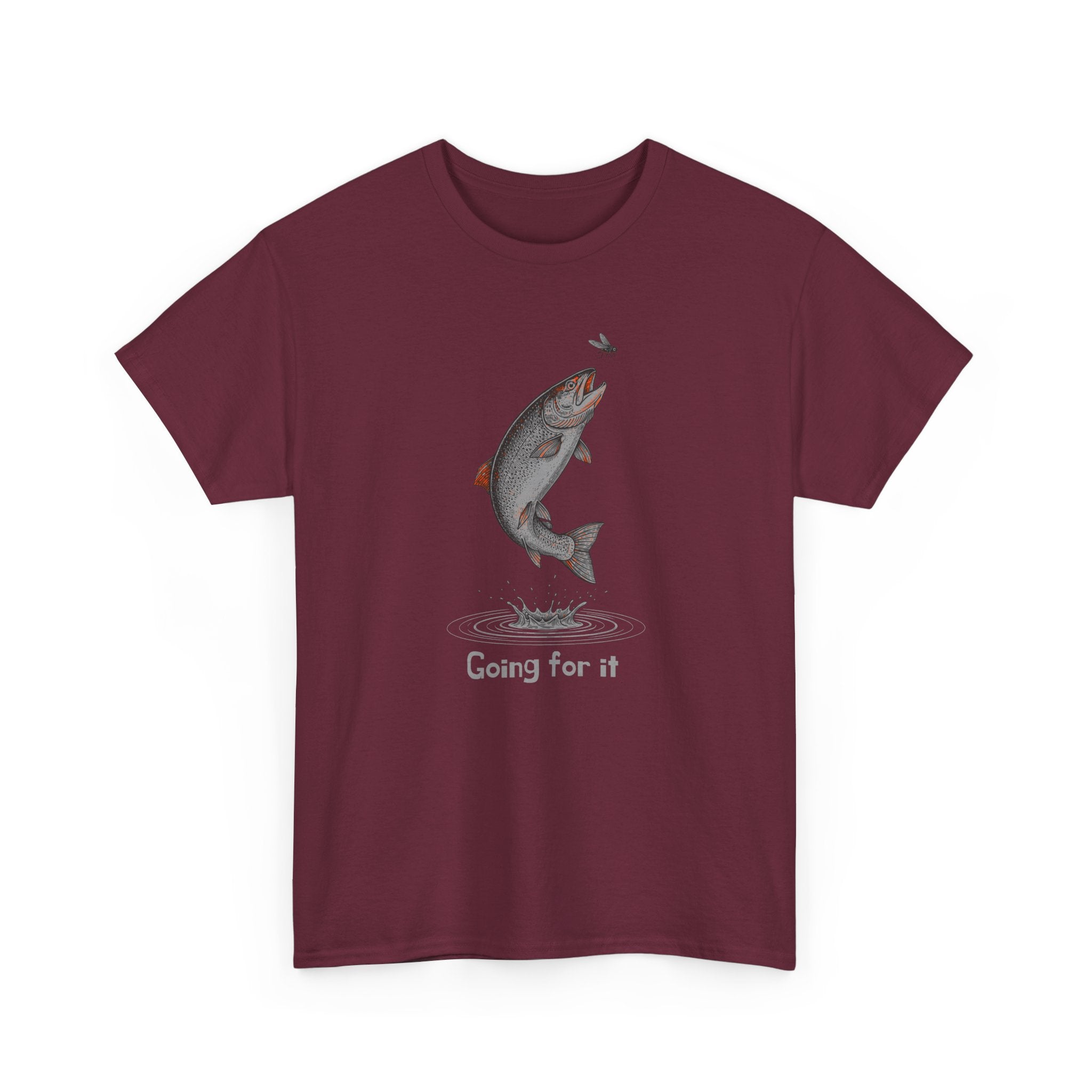 Fishing T‑Shirt — Leaping Trout 'Going for it' Graphic Tee