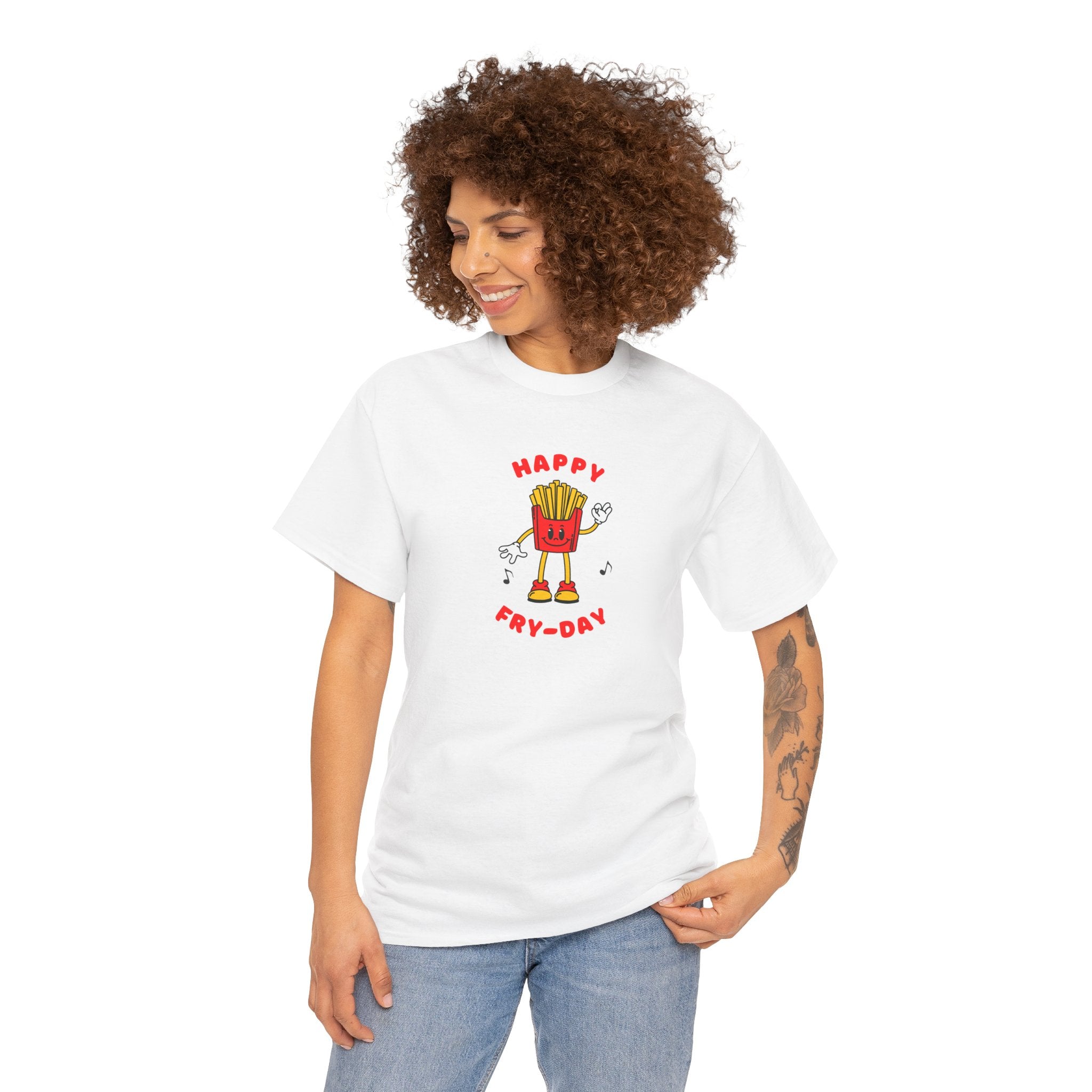 Happy Fry-Day T-Shirt — Cute Dancing Fries Graphic Tee
