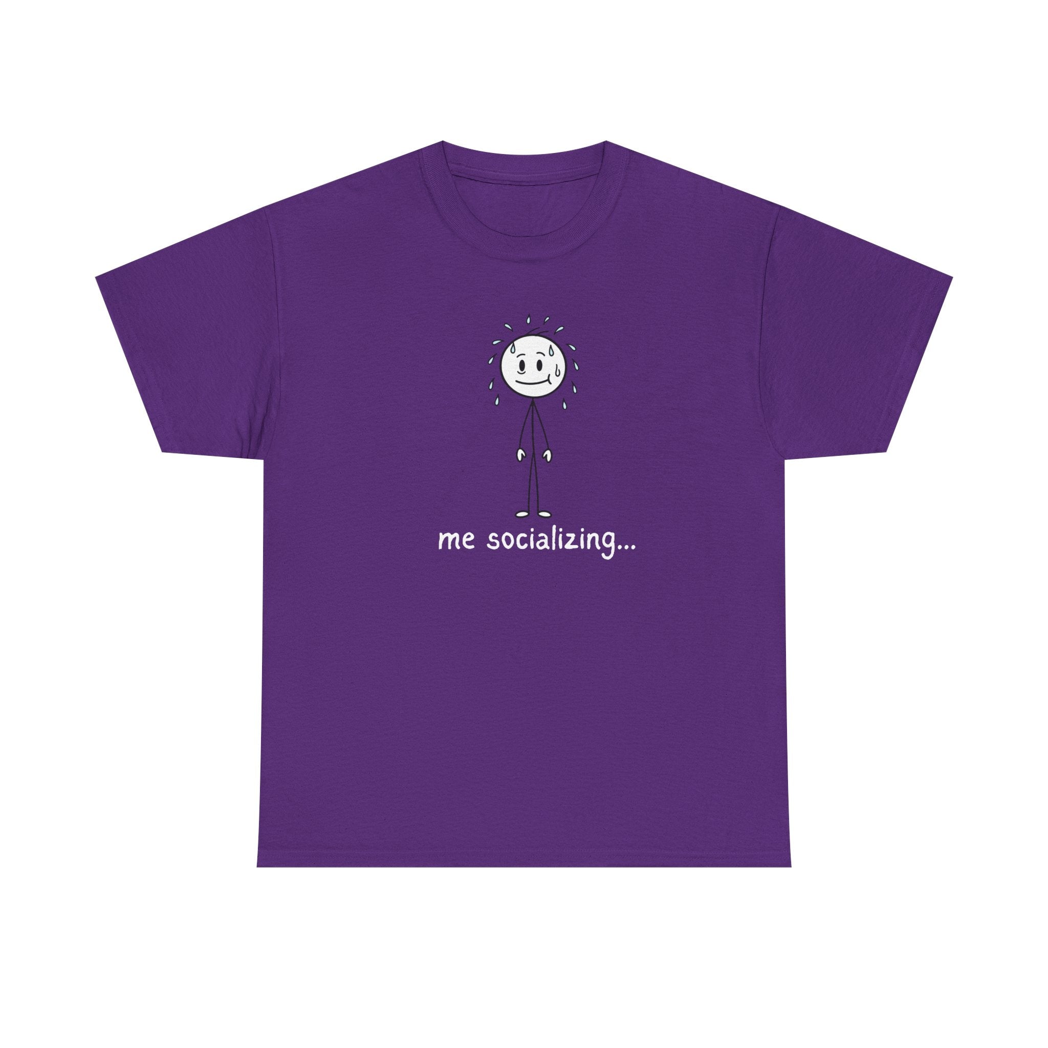 Me Socializing T-Shirt — Funny Introvert Stick Figure Tee