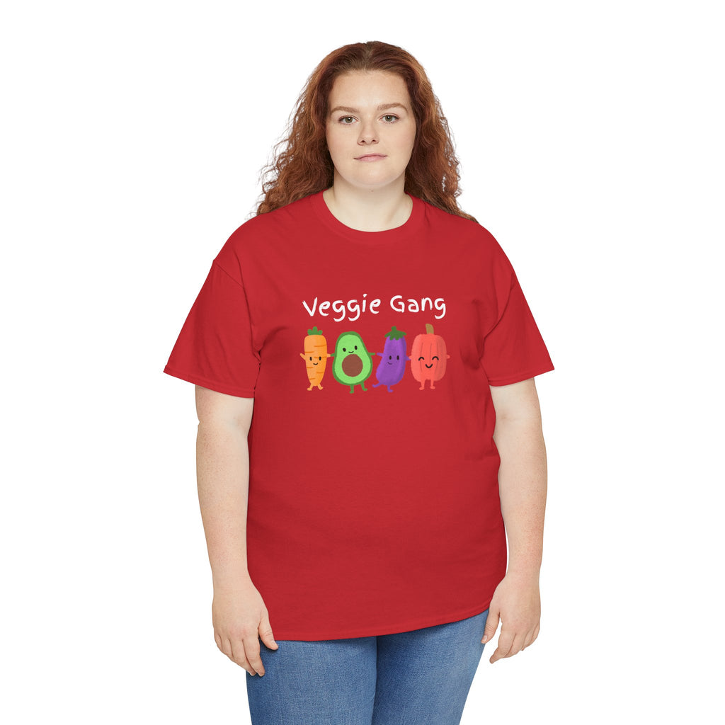 Veggie Gang T-Shirt – Cute Cartoon Avocado, Carrot, Eggplant & Pepper Tee