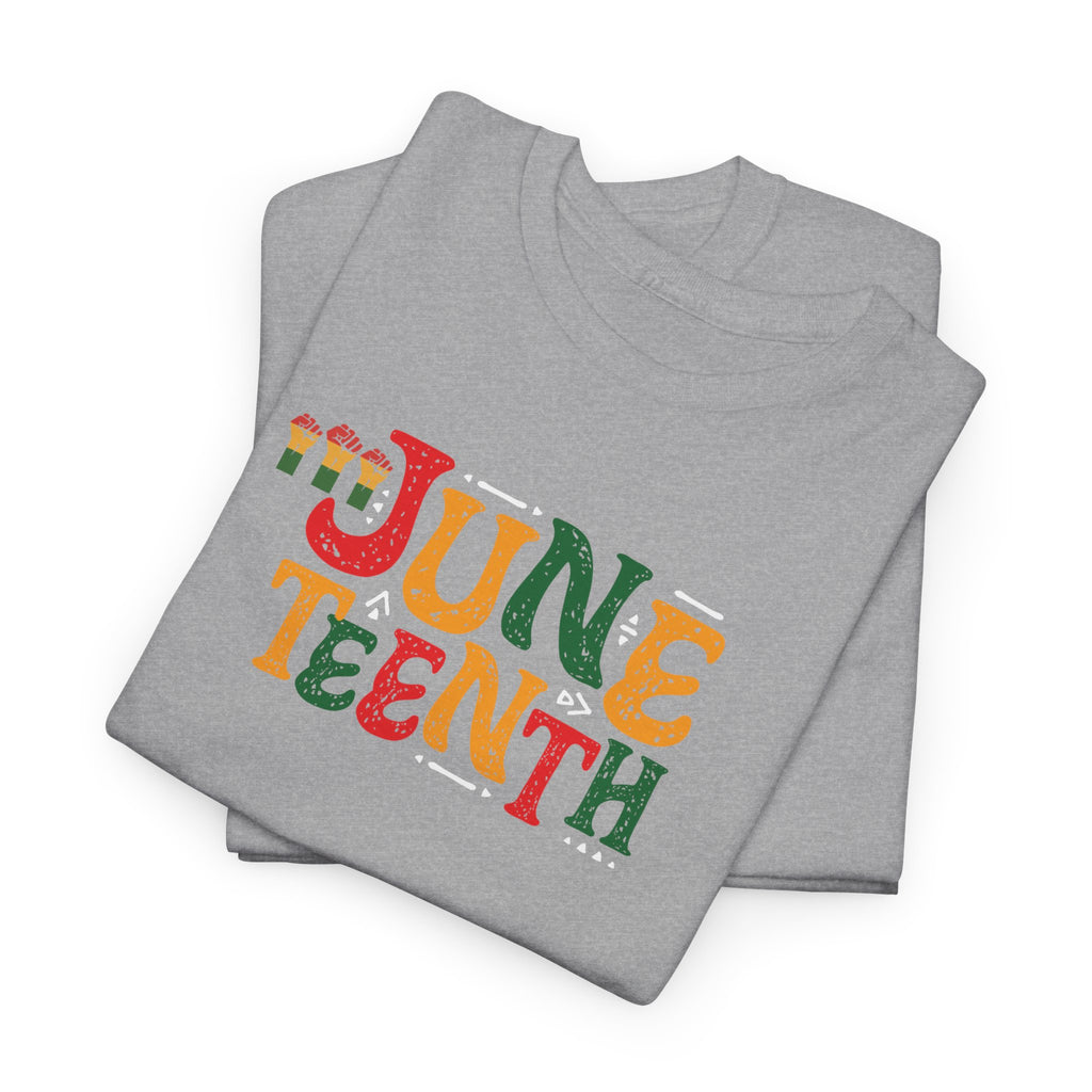 Juneteenth Graphic T-Shirt — Colorful Retro "Juneteenth" Tee (Jun 19 Celebration)