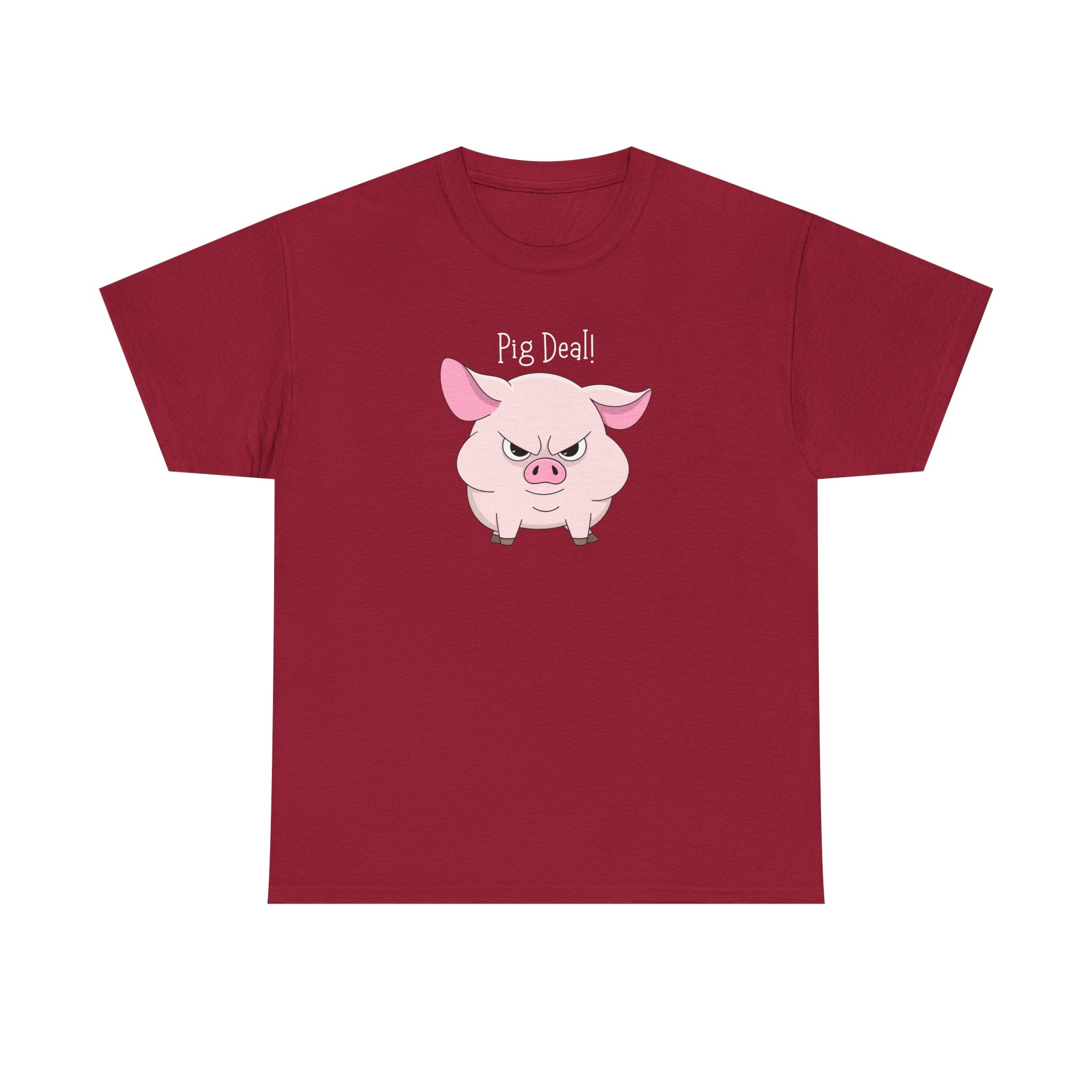 Pig Deal! Cute Angry Pig Graphic Tee — Funny Farm Animal T-Shirt