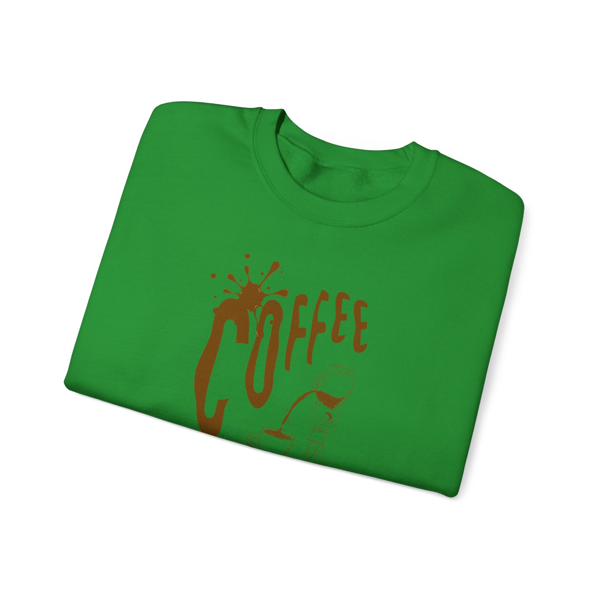 Coffee Lover Crewneck Sweatshirt — Retro Brown Coffee Graphic
