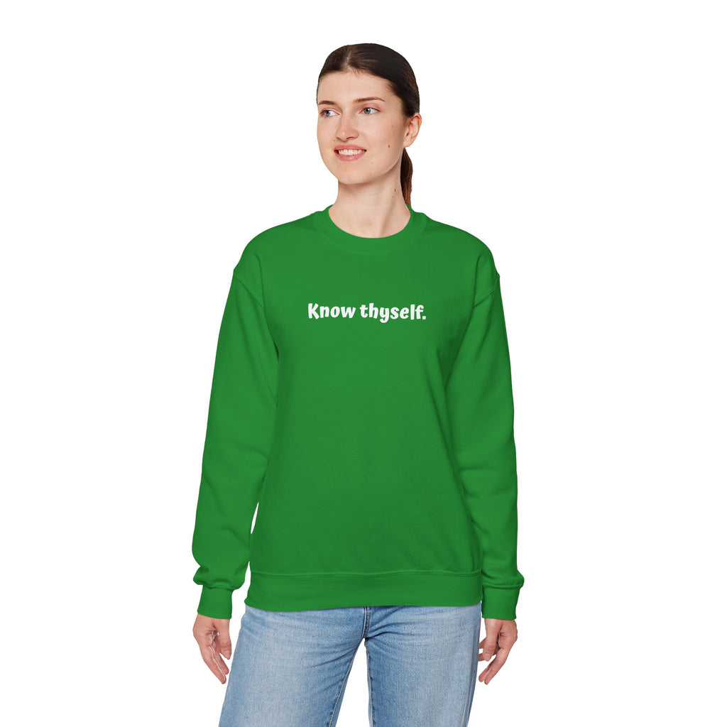 Know Thyself Crewneck Sweatshirt — Minimalist Inspirational Sweatshirt