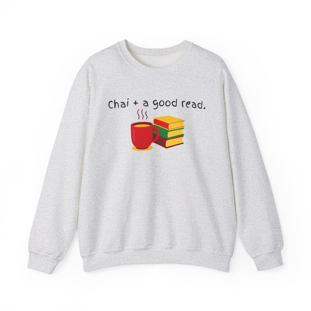 Cozy Reading Sweatshirt — "Chai + a Good Read" Crewneck