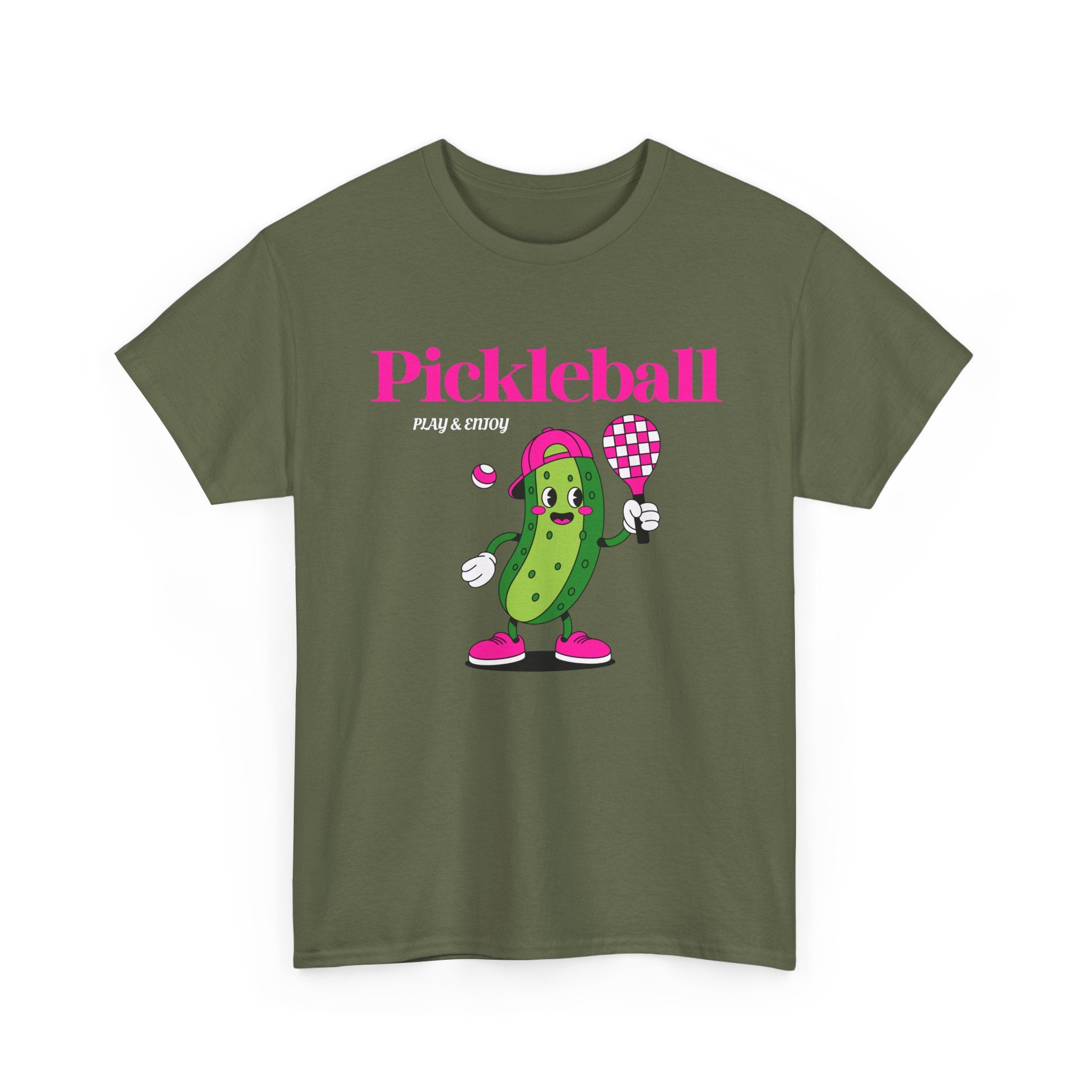 Pickleball Pickle Mascot Tee — Play & Enjoy Graphic T-Shirt