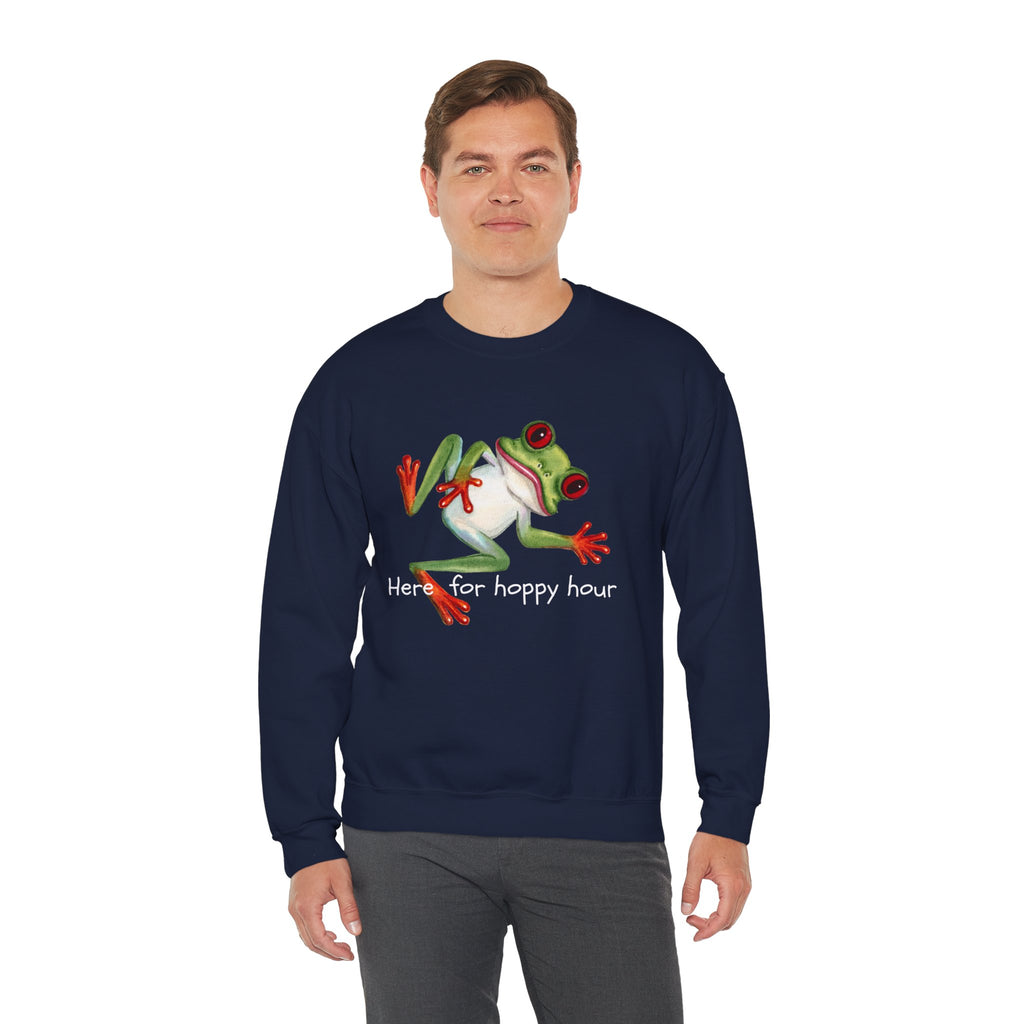 Frog 'Here for Hoppy Hour' Crewneck Sweatshirt