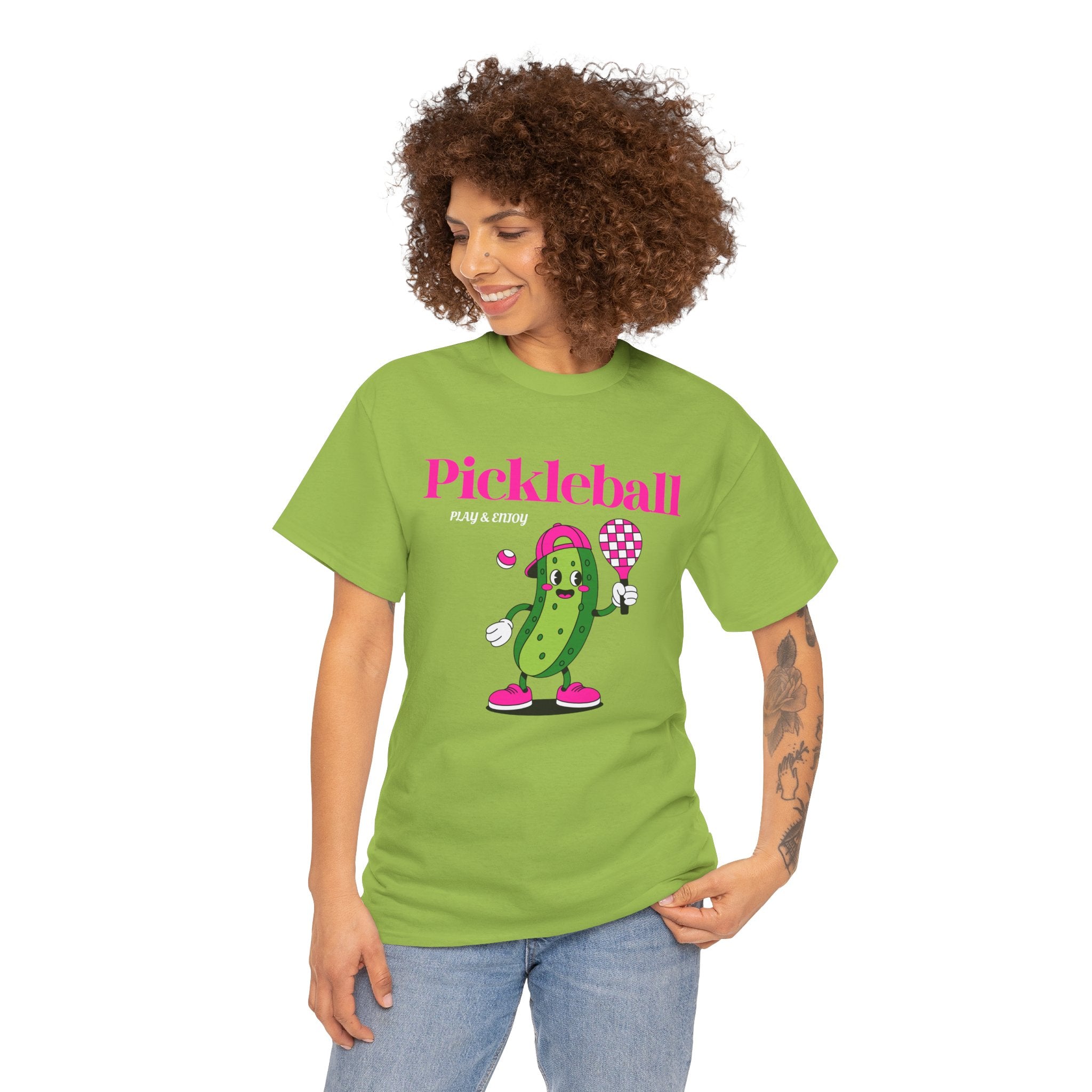 Pickleball Pickle Mascot Tee — Play & Enjoy Graphic T-Shirt