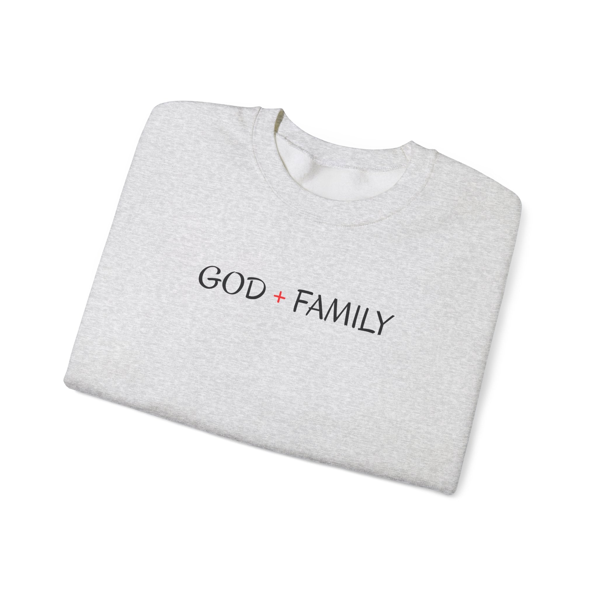 God + Family Crewneck Sweatshirt — Faith-Inspired Family Pullover