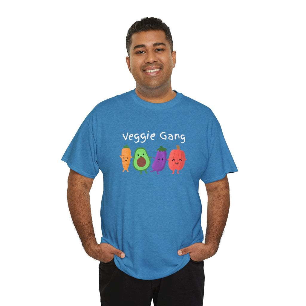 Veggie Gang T-Shirt – Cute Cartoon Avocado, Carrot, Eggplant & Pepper Tee