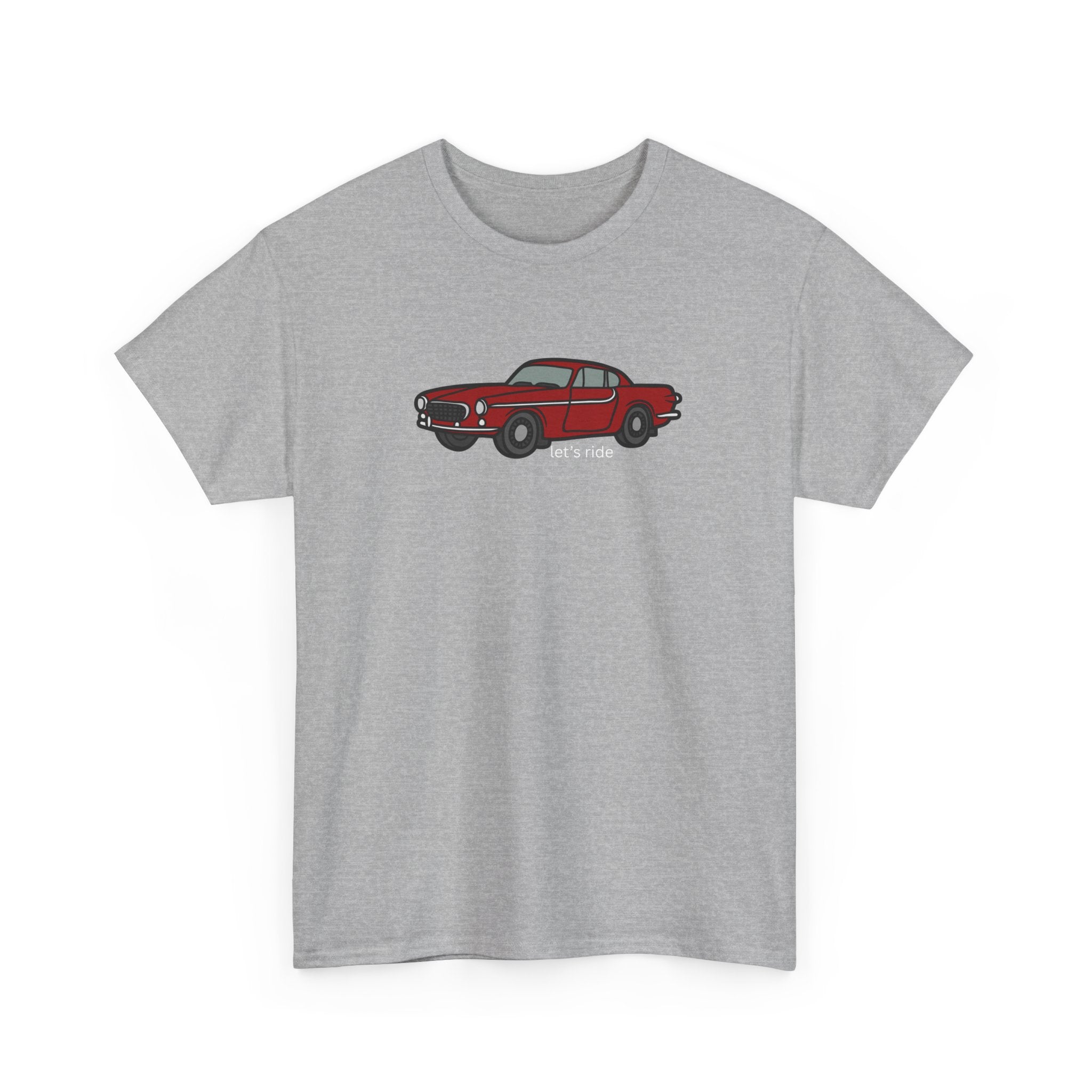 Classic Red Mustang Tee — "let's ride" Vintage Car T-Shirt