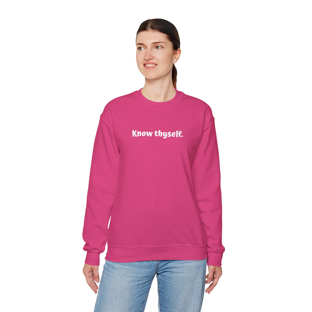 Know Thyself Crewneck Sweatshirt — Minimalist Inspirational Sweatshirt