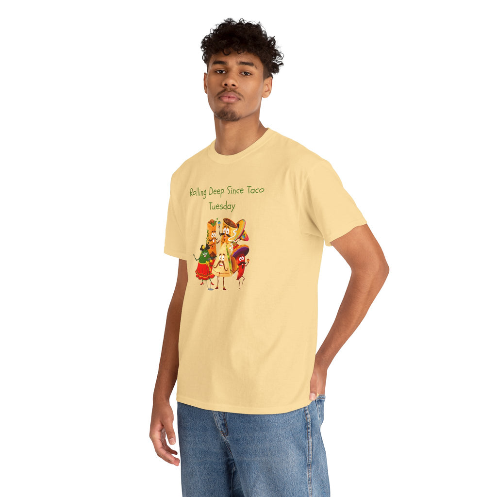 Taco Tuesday Graphic Tee — "Rolling Deep Since Taco Tuesday" Funny Mexican Food Shirt