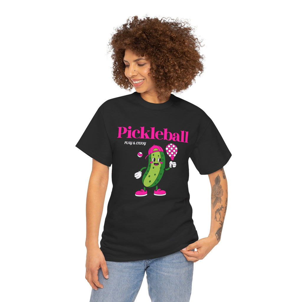 Pickleball Pickle Mascot Tee — Play & Enjoy Graphic T-Shirt