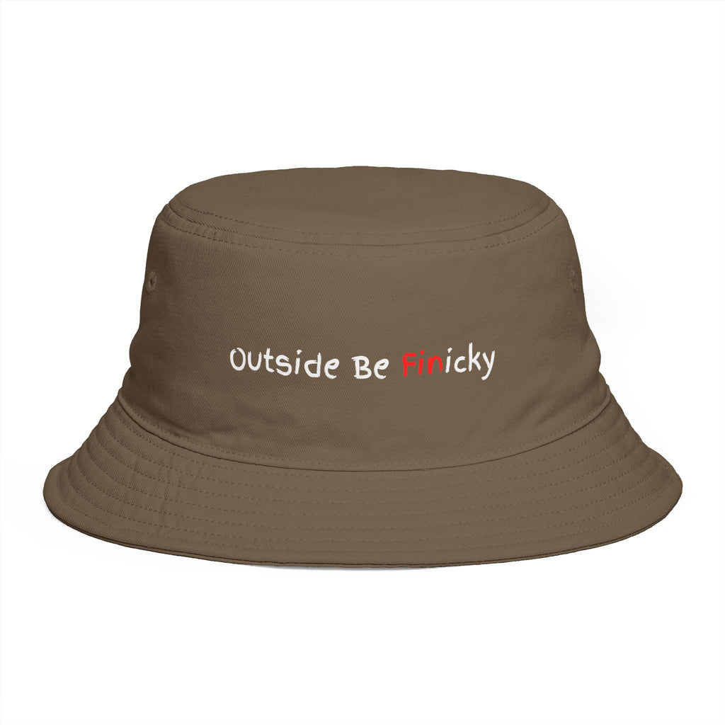Bucket Hat — 'Outside Be Finicky' Embroidered Outdoor Statement Hat