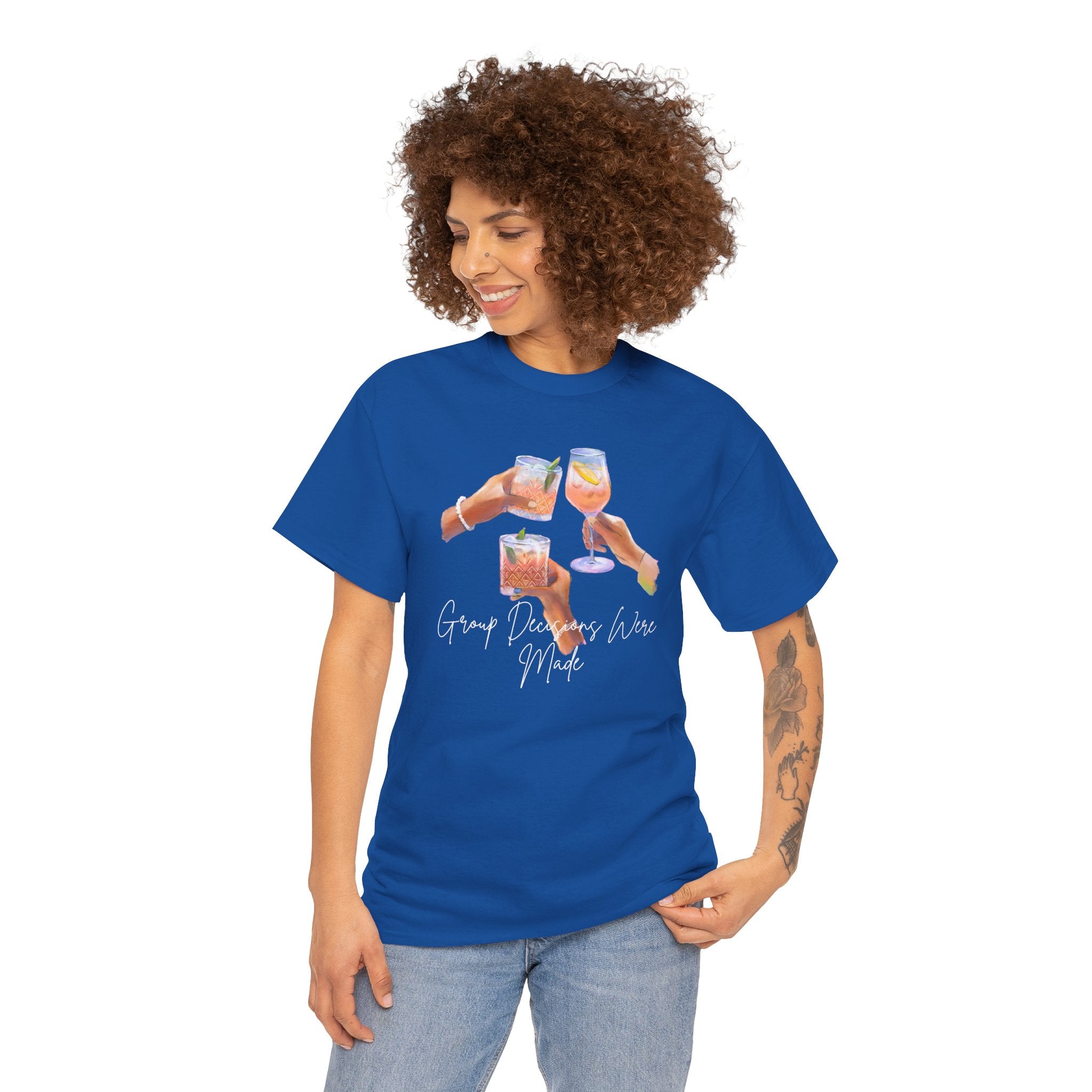 Cheers Wine T-Shirt — "Good Days Are Here" Toast Graphic Tee