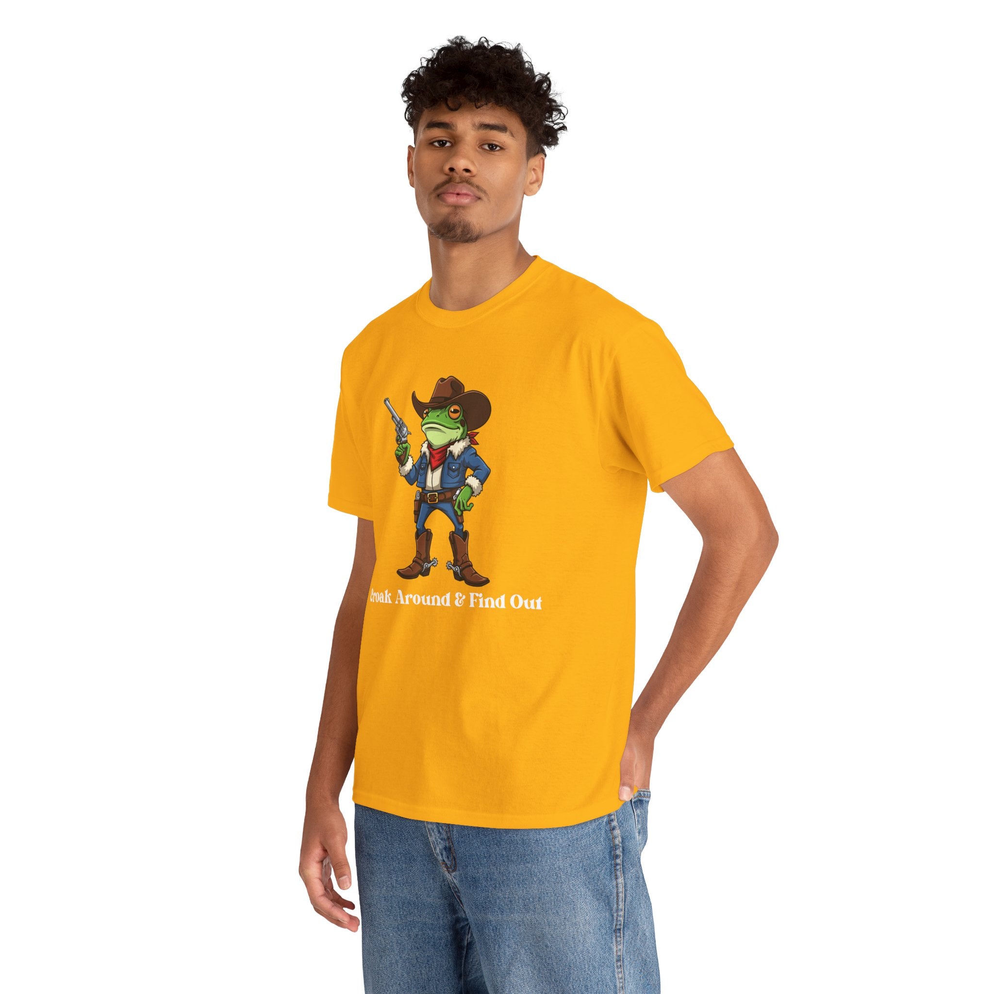 Cowboy Frog T-Shirt - "Croak Around & Find Out" Funny Western Graphic Tee