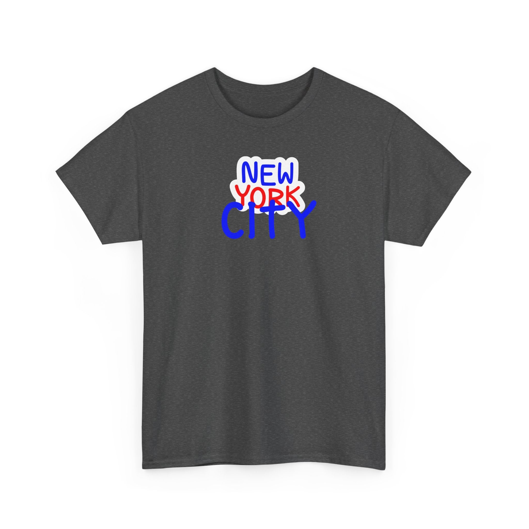 New York City Graphic Tee - Handwritten Red & Blue NYC T-Shirt