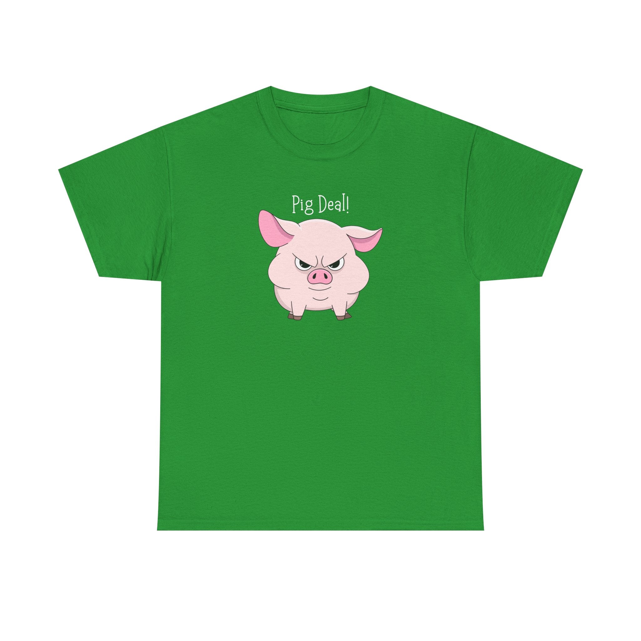 Pig Deal! Cute Angry Pig Graphic Tee — Funny Farm Animal T-Shirt
