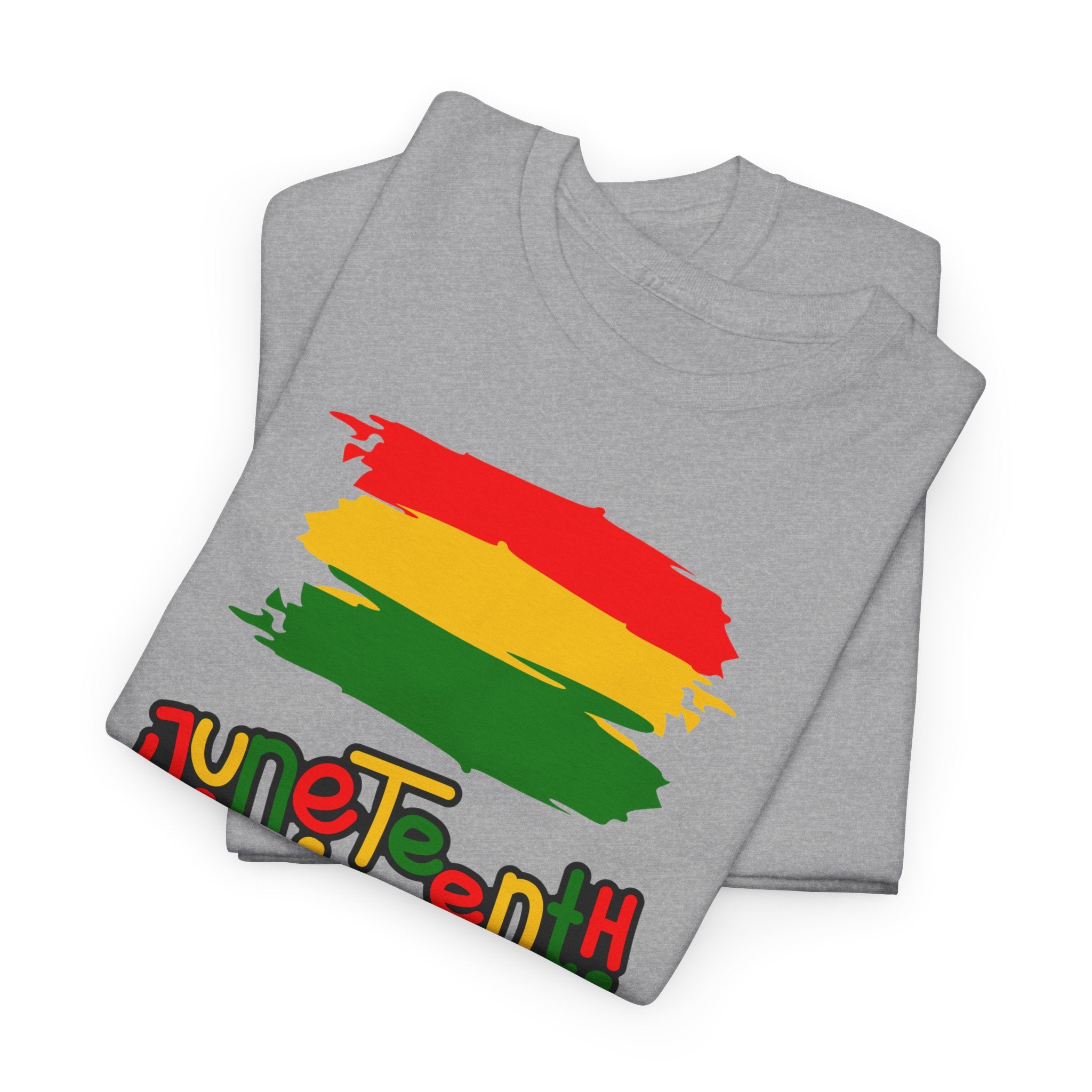 Juneteenth Graphic Tee — Rasta Flag Brushstroke Design