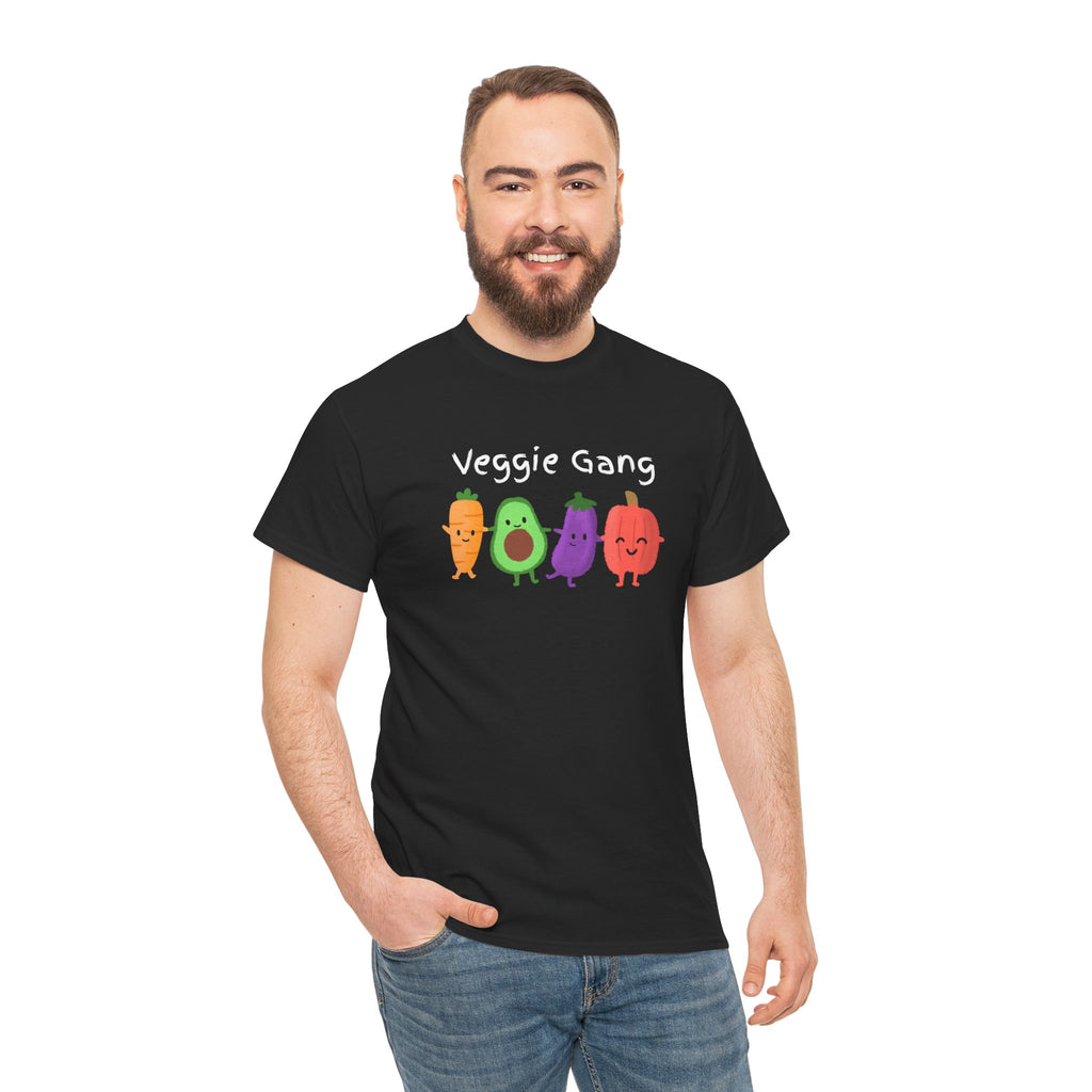 Veggie Gang T-Shirt – Cute Cartoon Avocado, Carrot, Eggplant & Pepper Tee