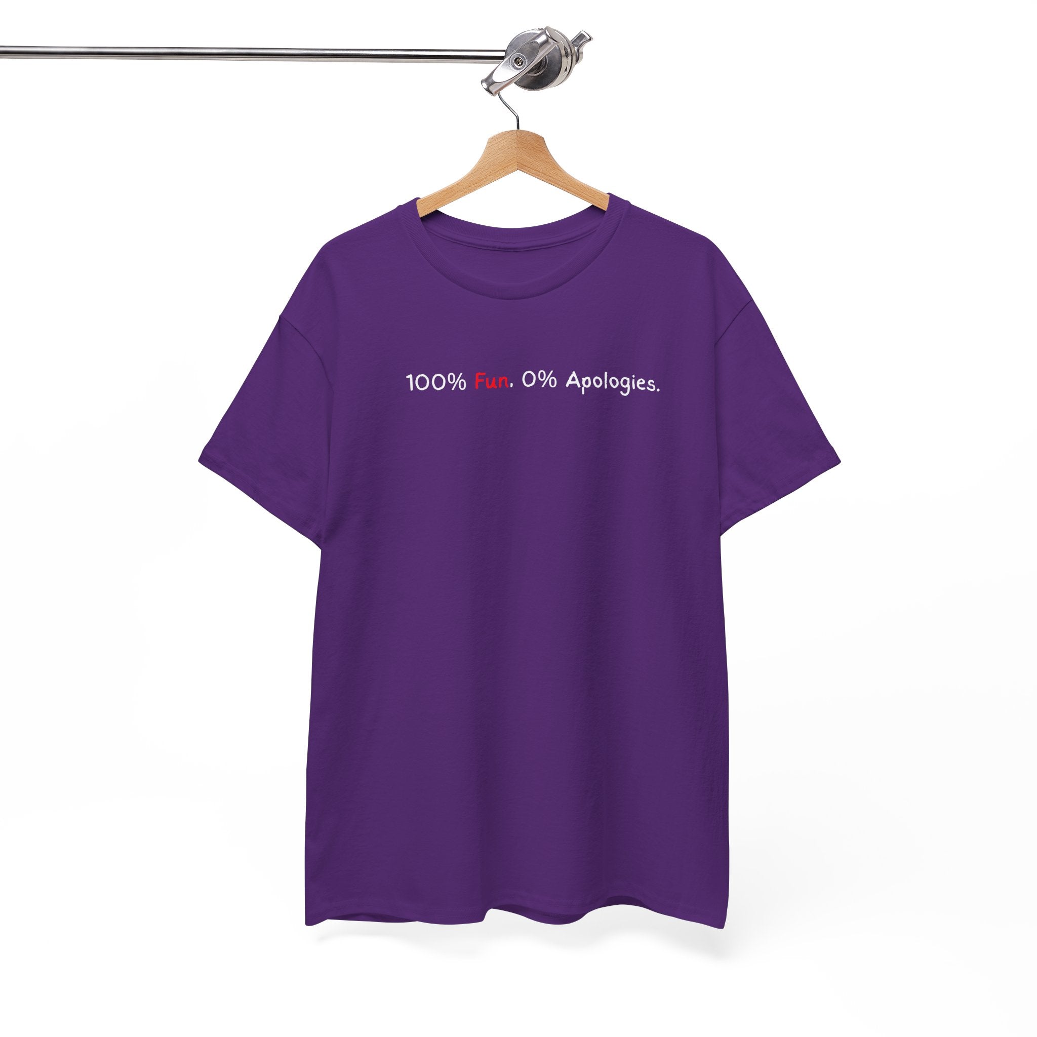 T‑Shirt — “100% Me. 0% Apologies.” Minimalist Graphic Tee