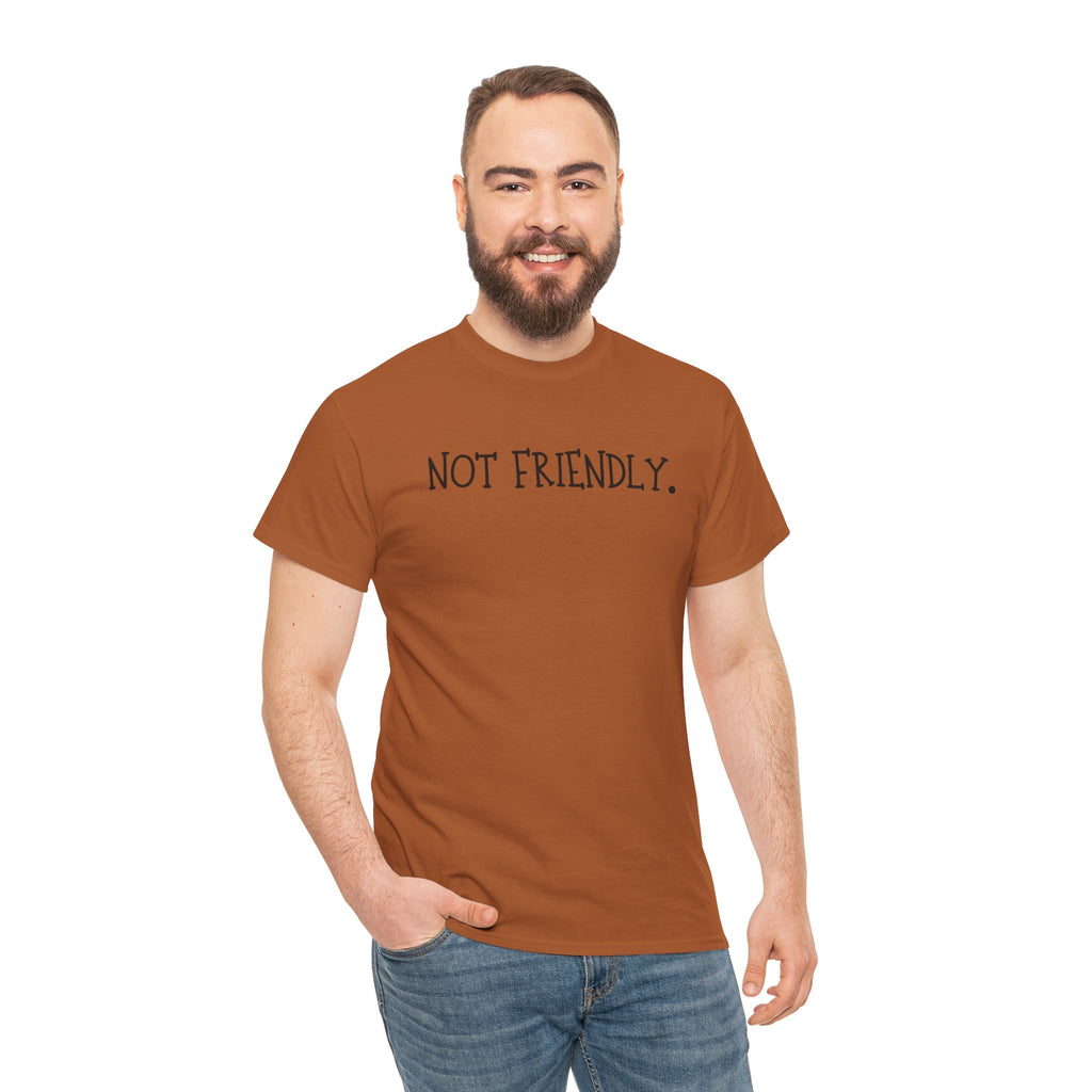 T-Shirt — "Not Friendly." Minimalist Statement Tee
