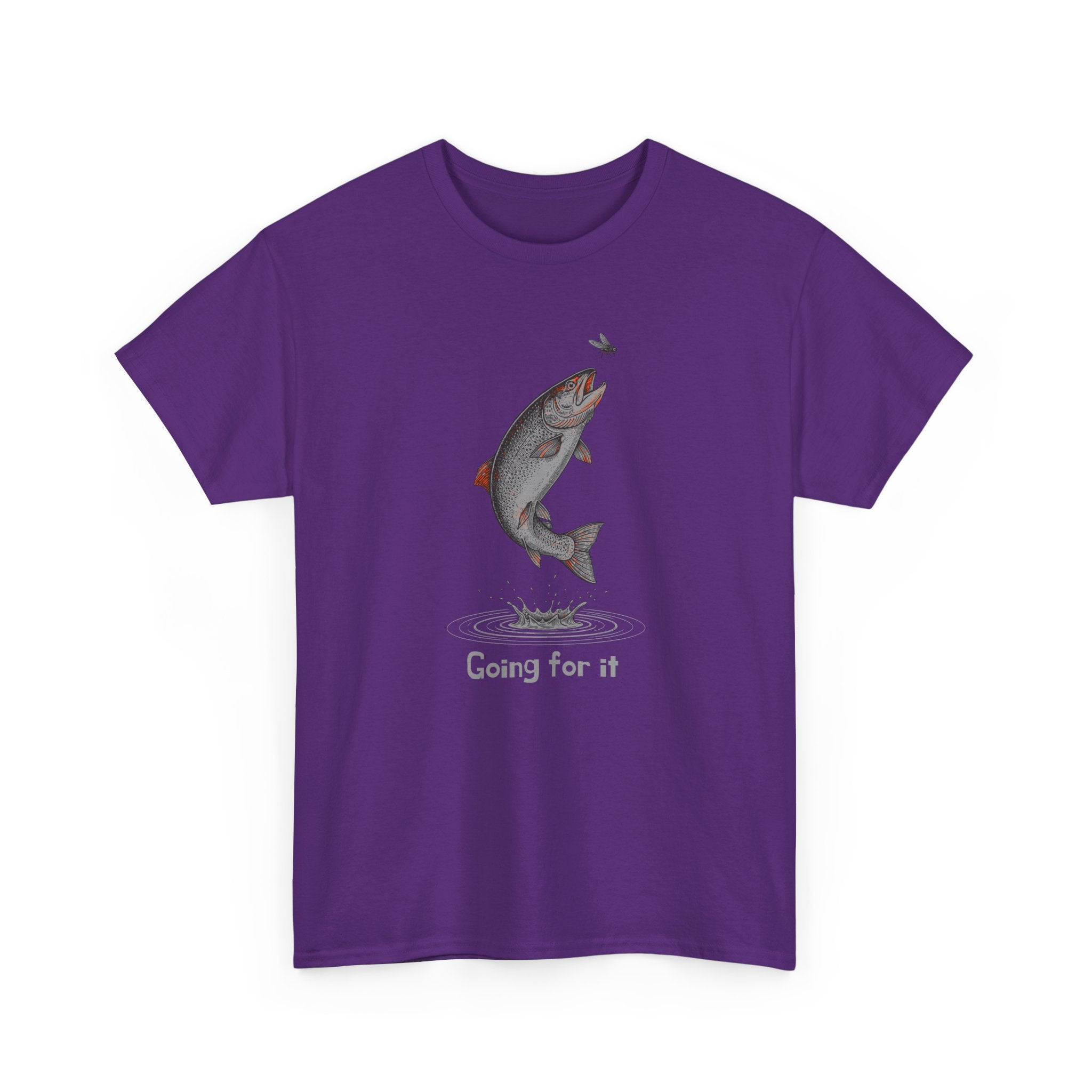 Fishing T‑Shirt — Leaping Trout 'Going for it' Graphic Tee