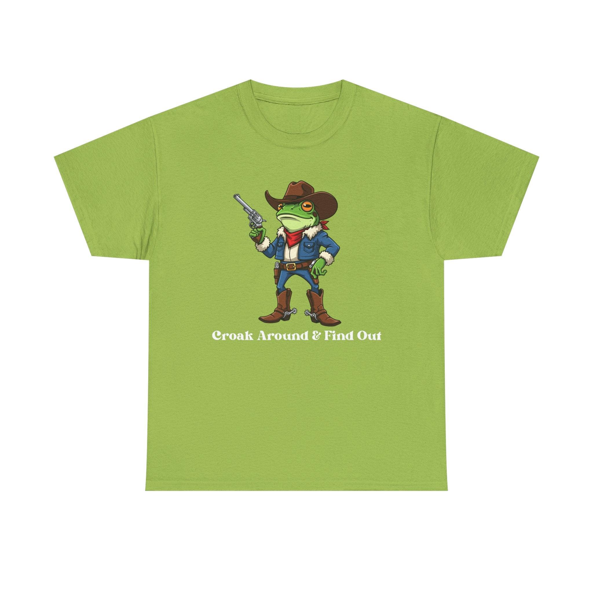 Cowboy Frog T-Shirt - "Croak Around & Find Out" Funny Western Graphic Tee