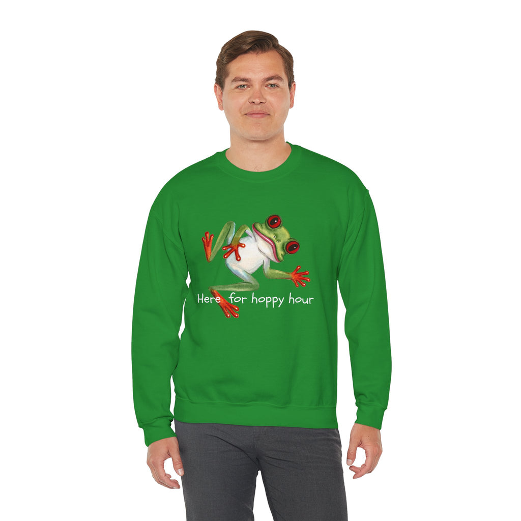 Frog 'Here for Hoppy Hour' Crewneck Sweatshirt