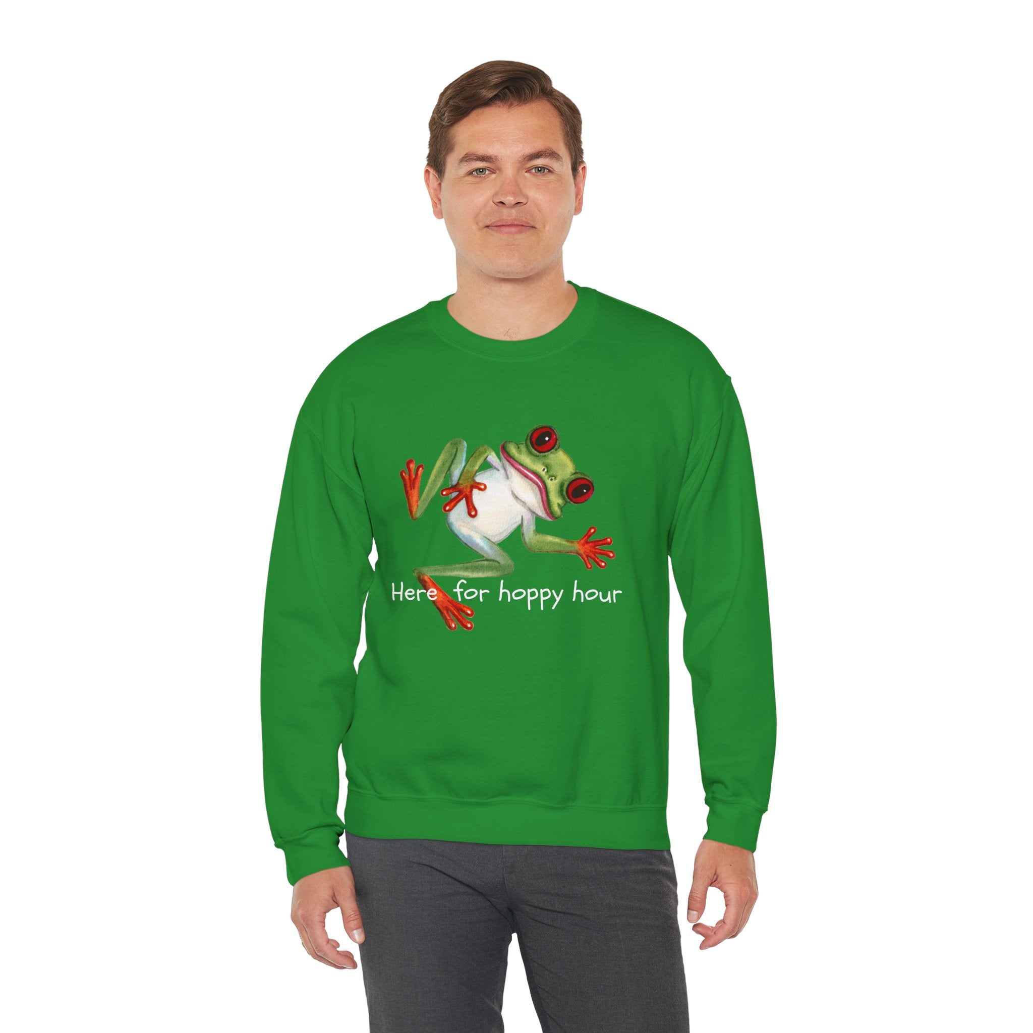 Frog 'Here for Hoppy Hour' Crewneck Sweatshirt