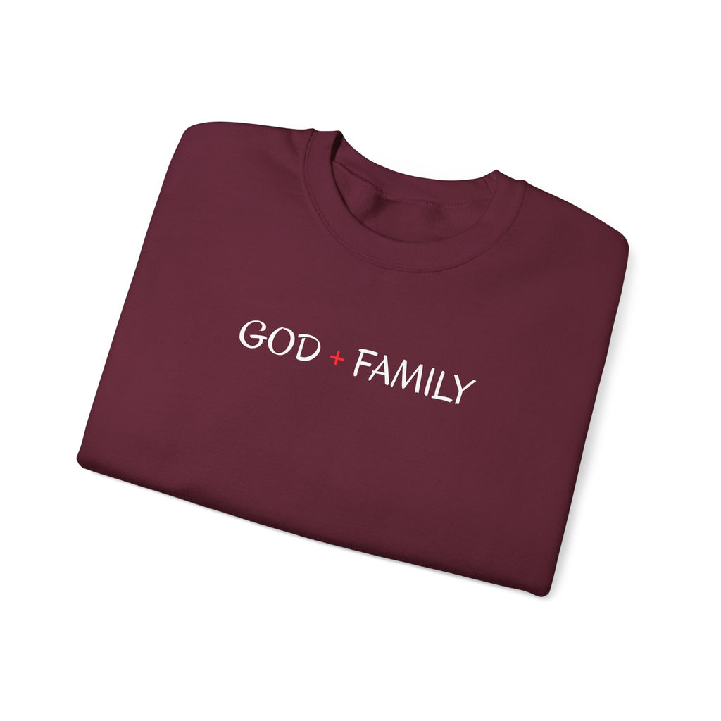 God + Family Crewneck Sweatshirt — Faith-Based Family Pullover