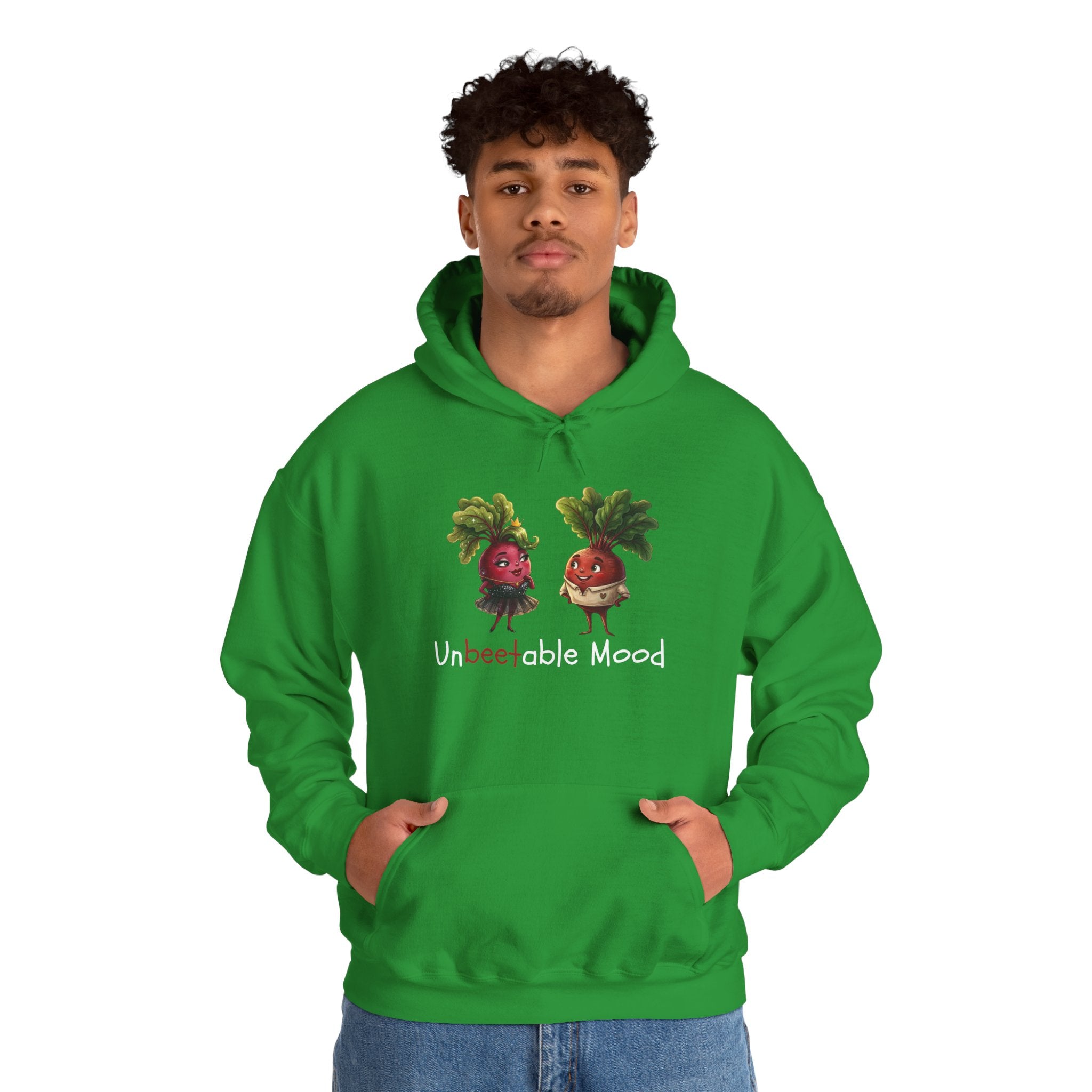 Radish 'Unbeetable Mood' Hoodie – Cute Veggie Couple Graphic Sweatshirt